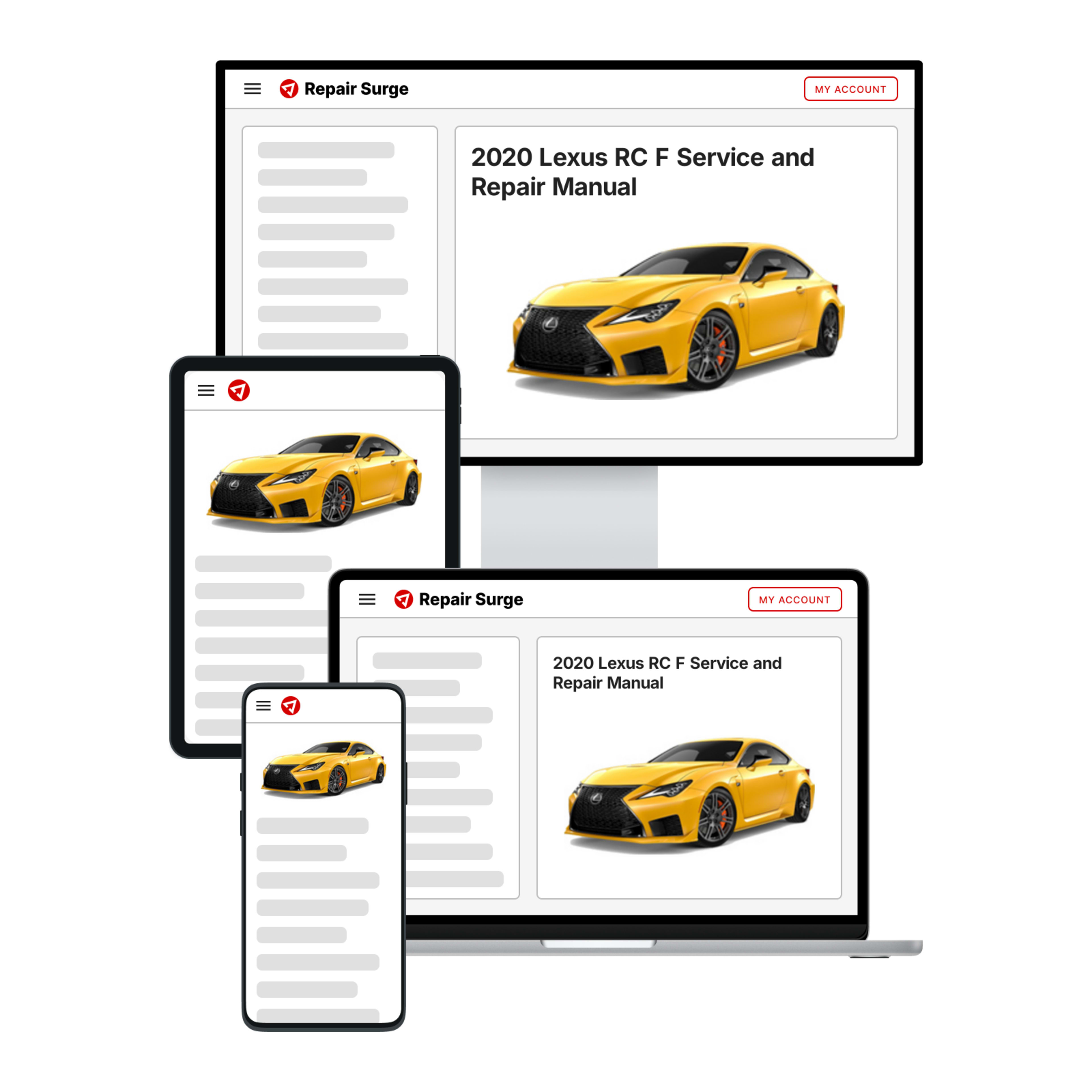 2020 Lexus RC F service and repair manual hero image