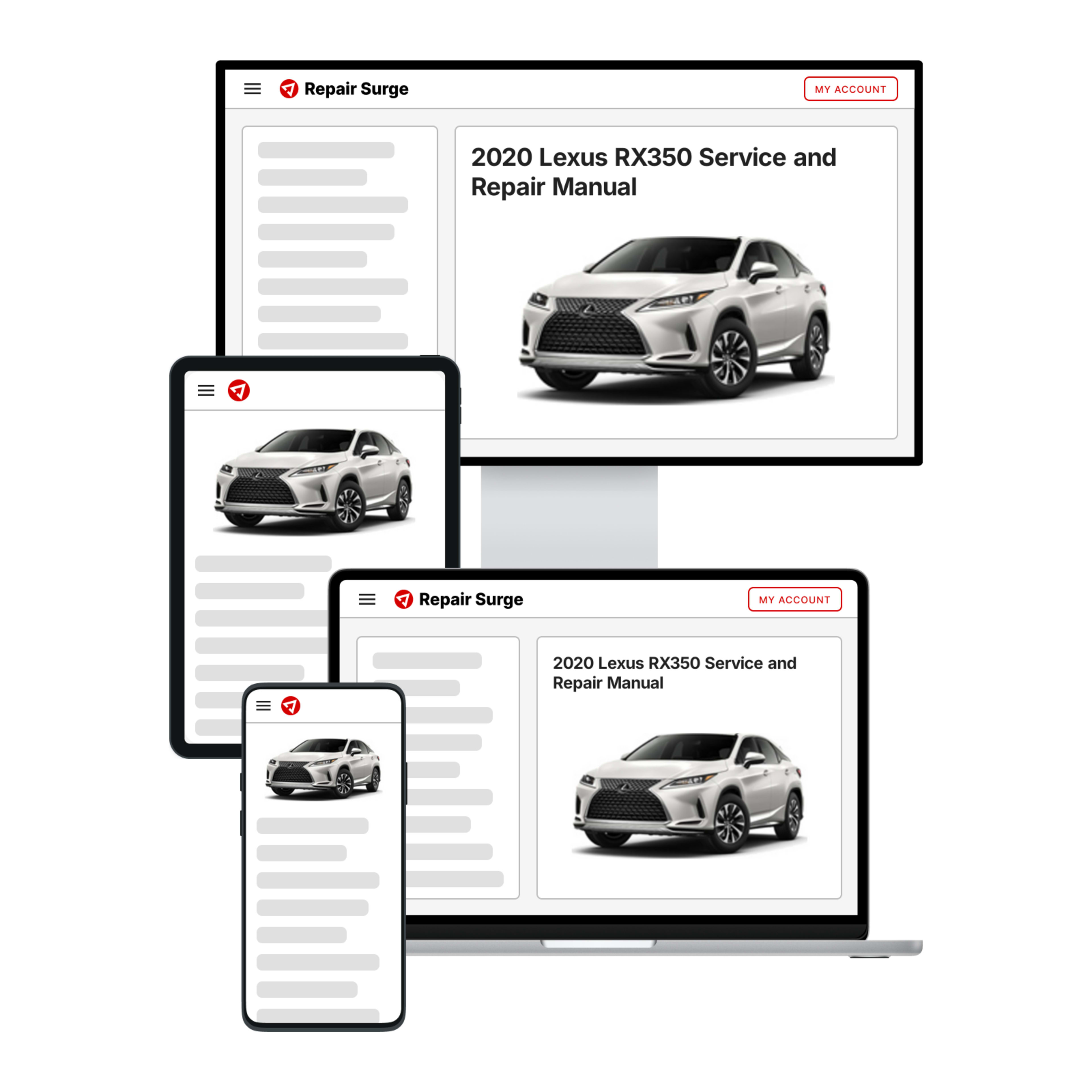 2020 Lexus RX350 service and repair manual hero image