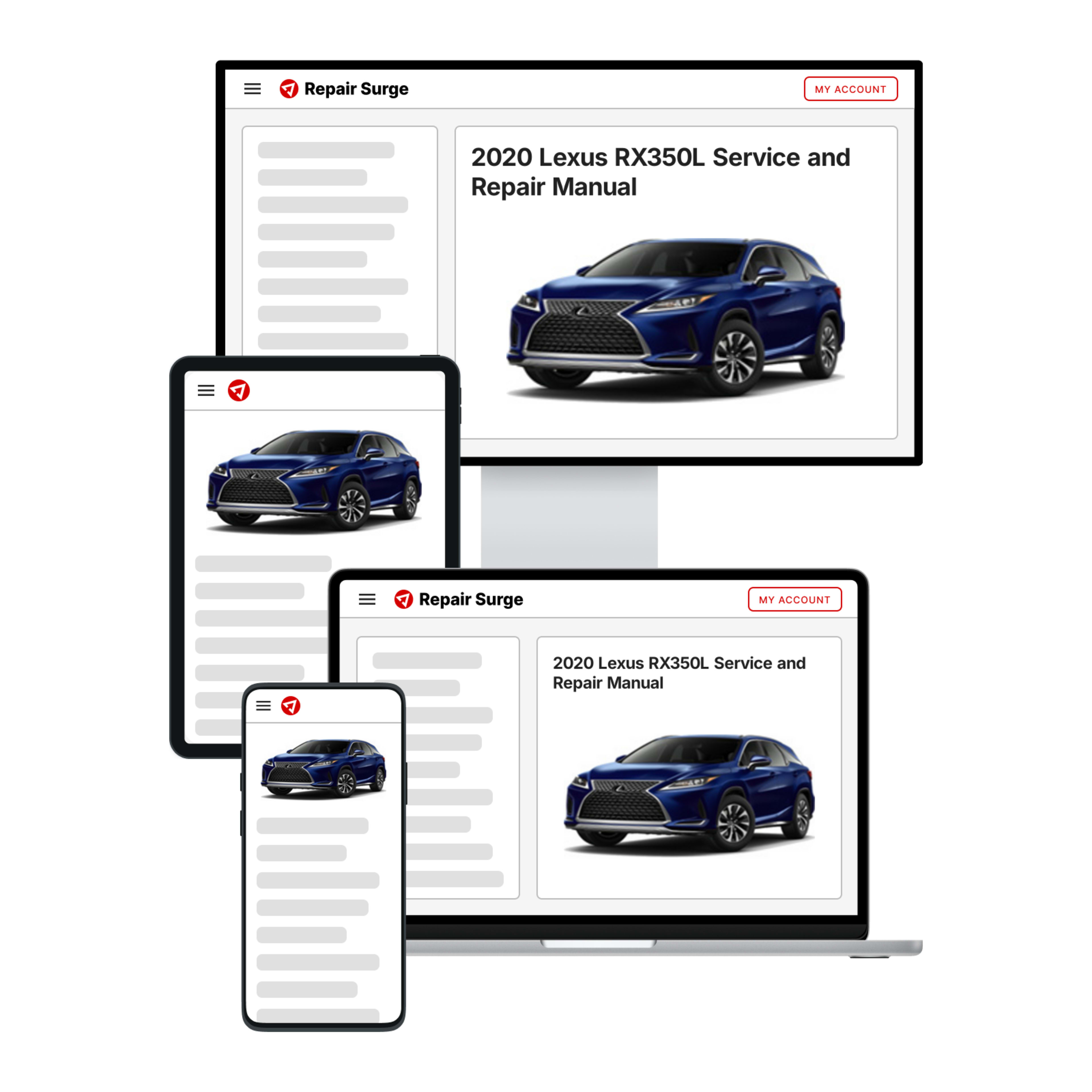 2020 Lexus RX350L service and repair manual hero image