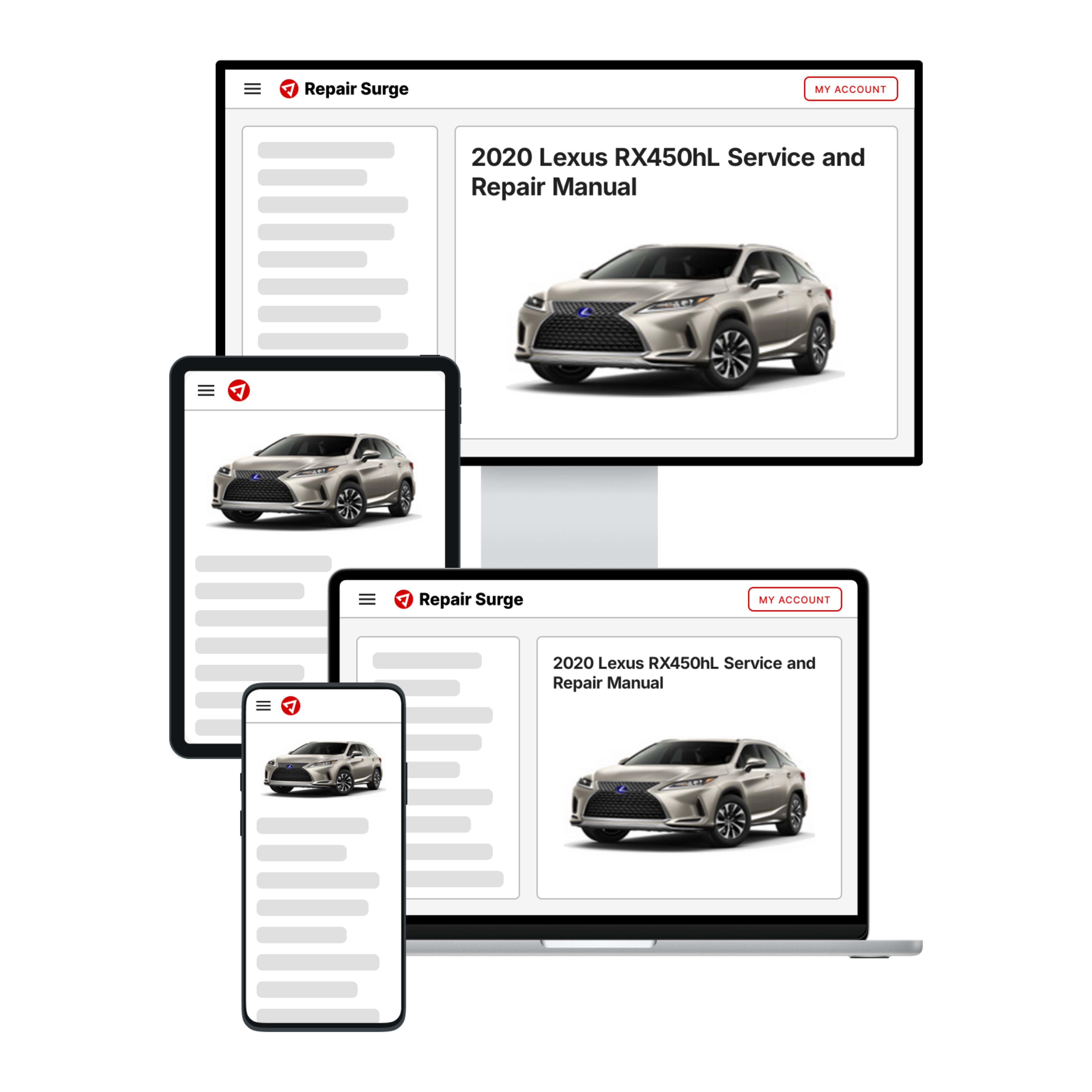 2020 Lexus RX450hL service and repair manual hero image