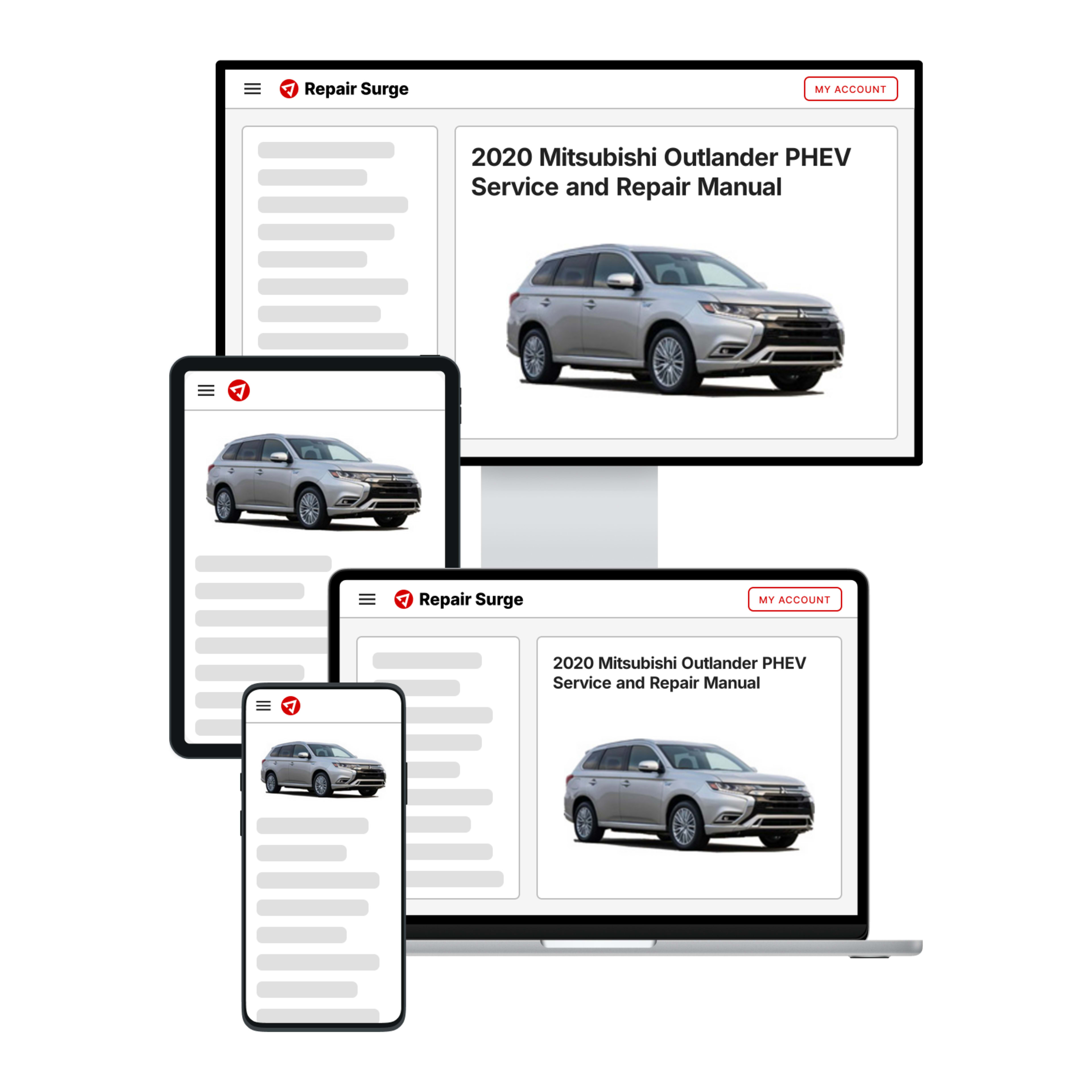 2020 Mitsubishi Outlander PHEV service and repair manual hero image