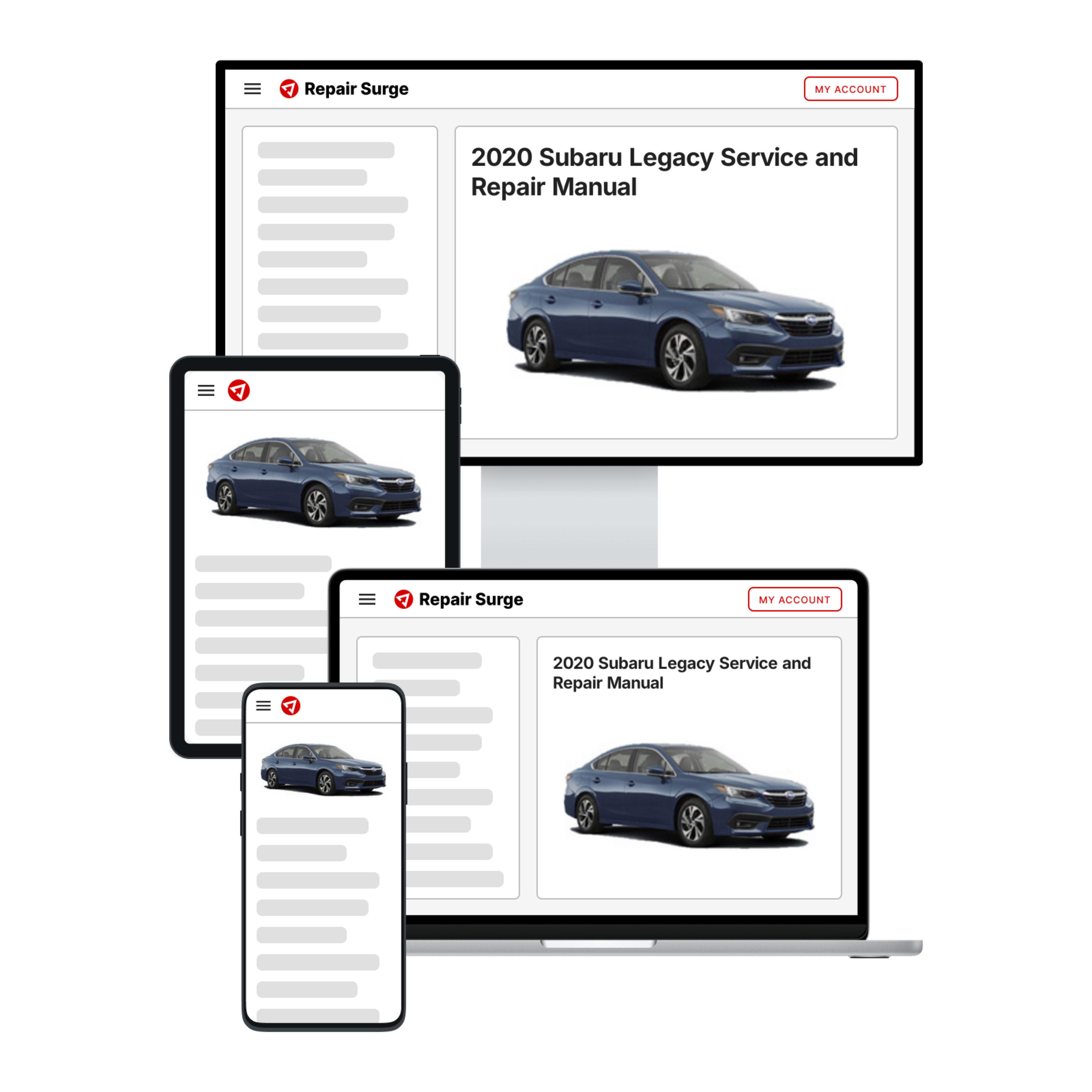 2020 Subaru Legacy service and repair manual hero image