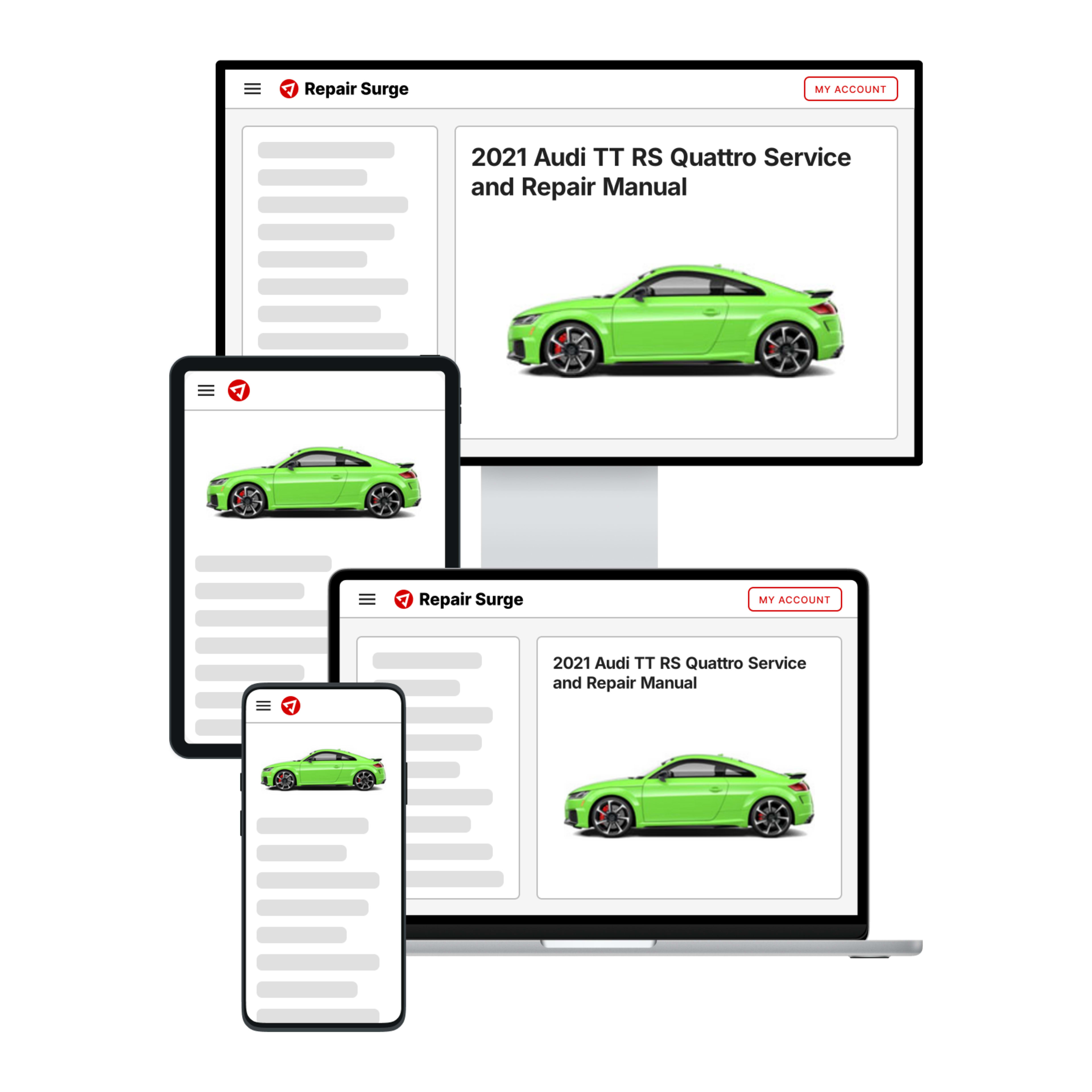 2021 Audi TT RS Quattro service and repair manual hero image