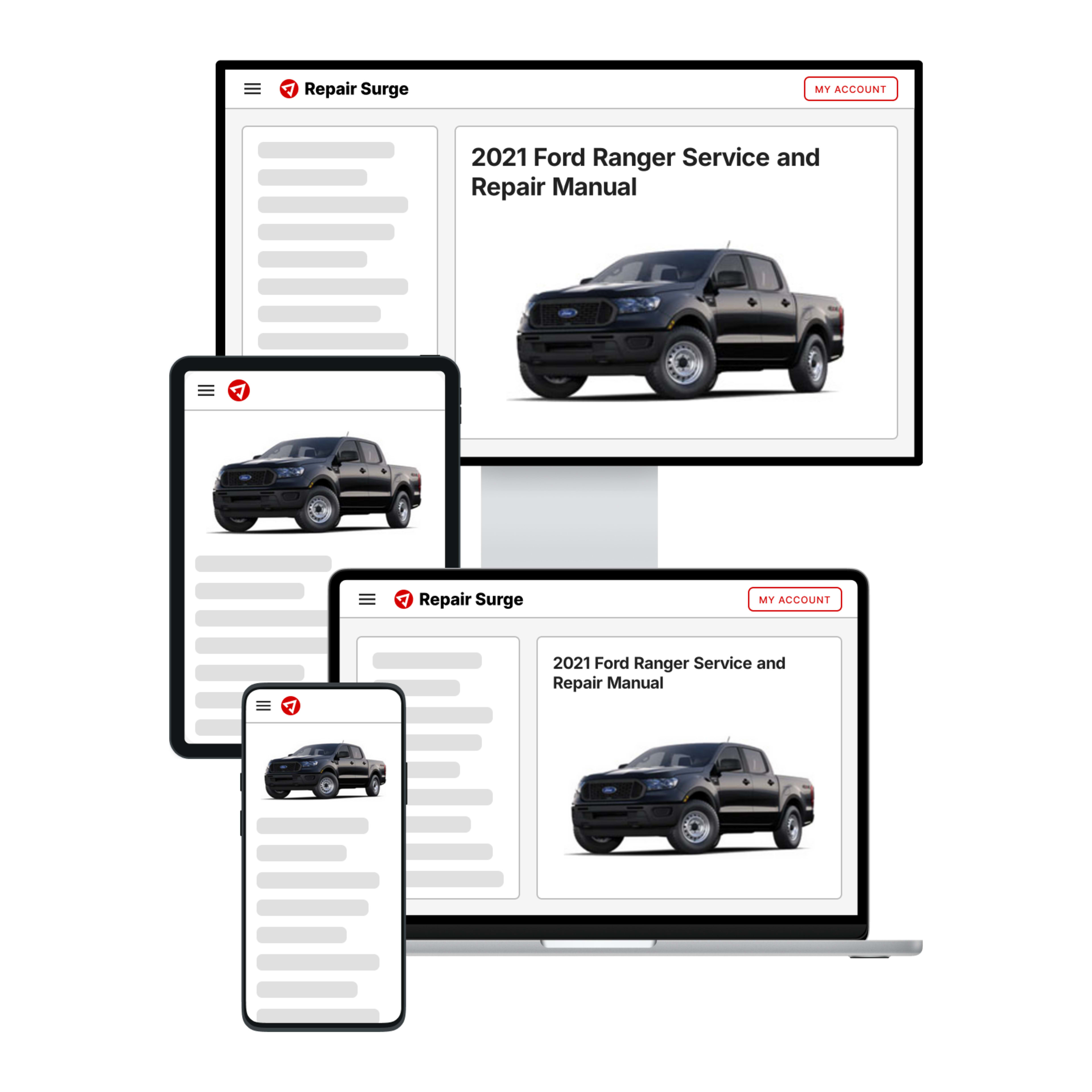 2021 Ford Ranger service and repair manual hero image