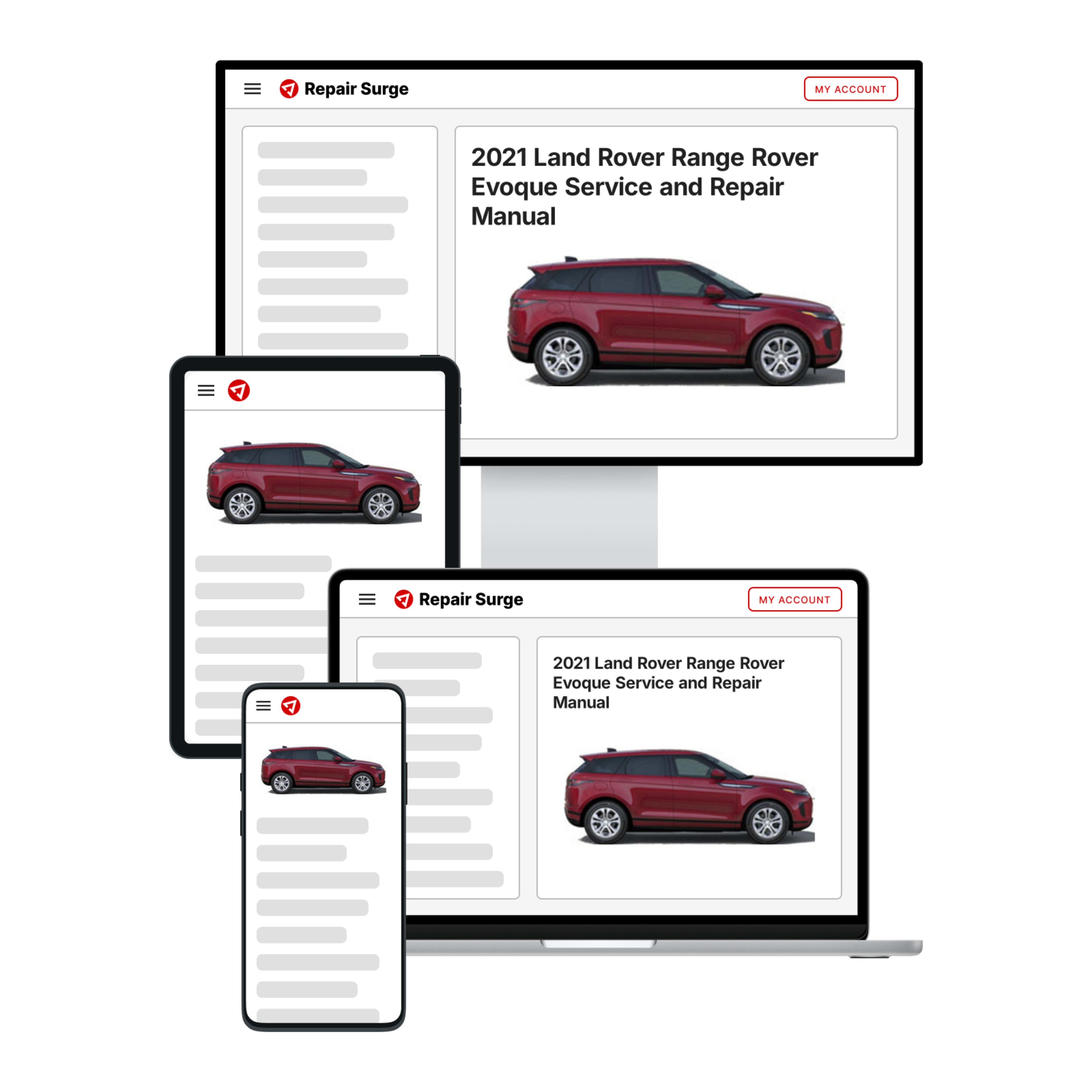 2021 Land Rover Range Rover Evoque service and repair manual hero image