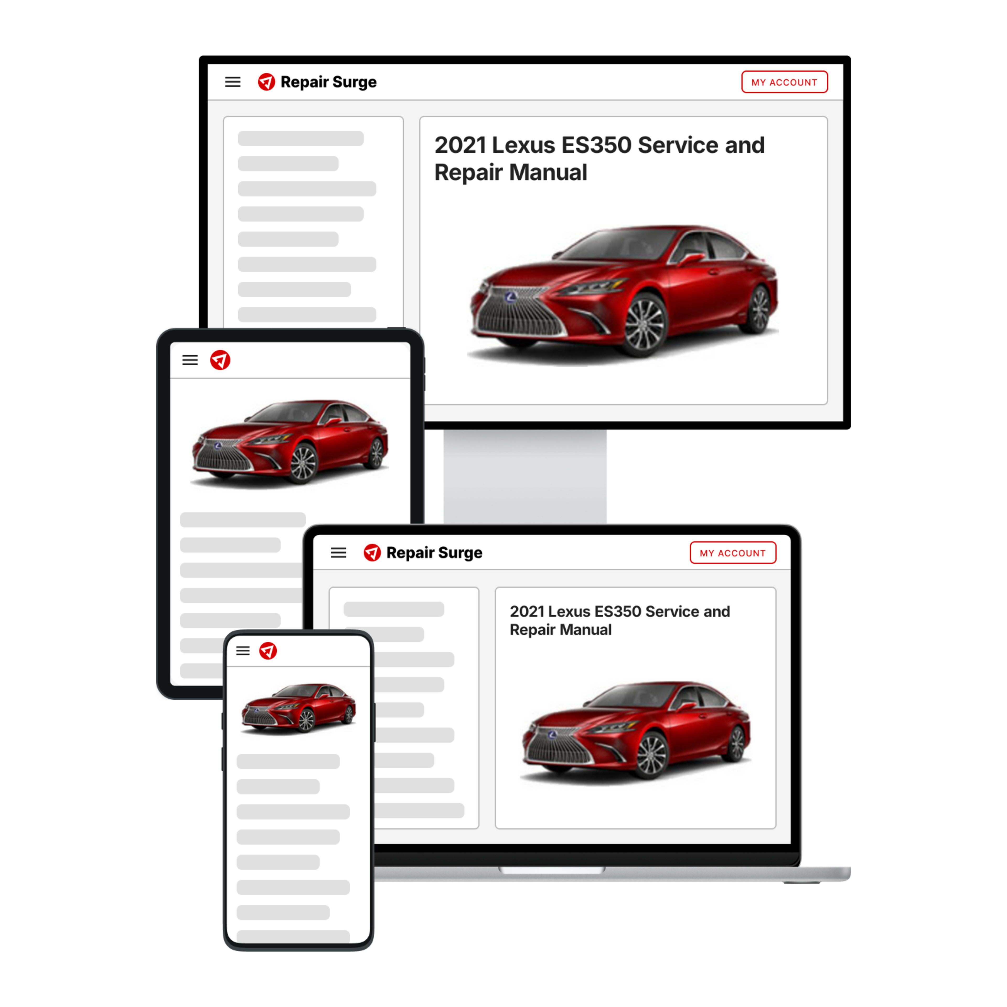 2021 Lexus ES350 service and repair manual hero image