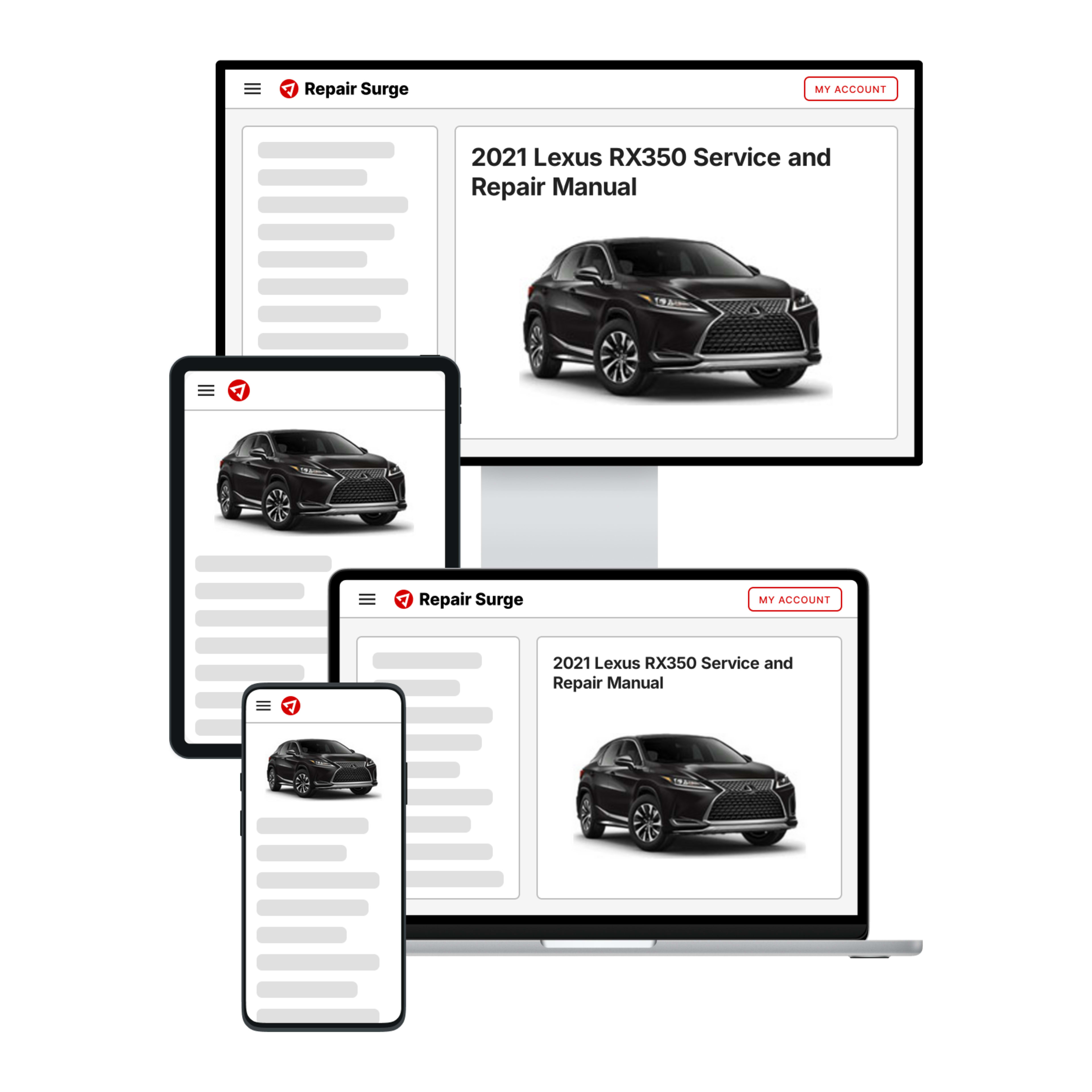 2021 Lexus RX350 service and repair manual hero image