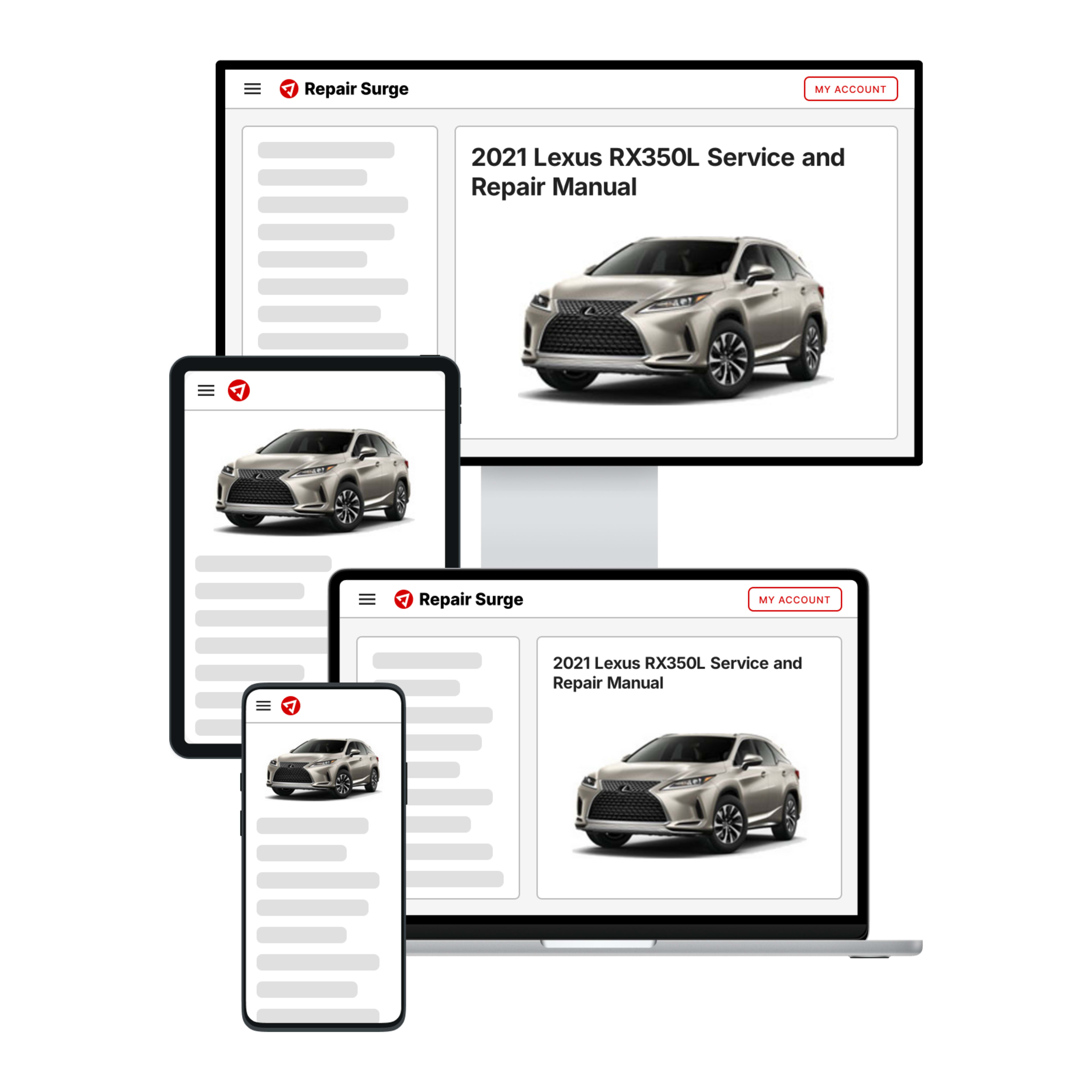 2021 Lexus RX350L service and repair manual hero image