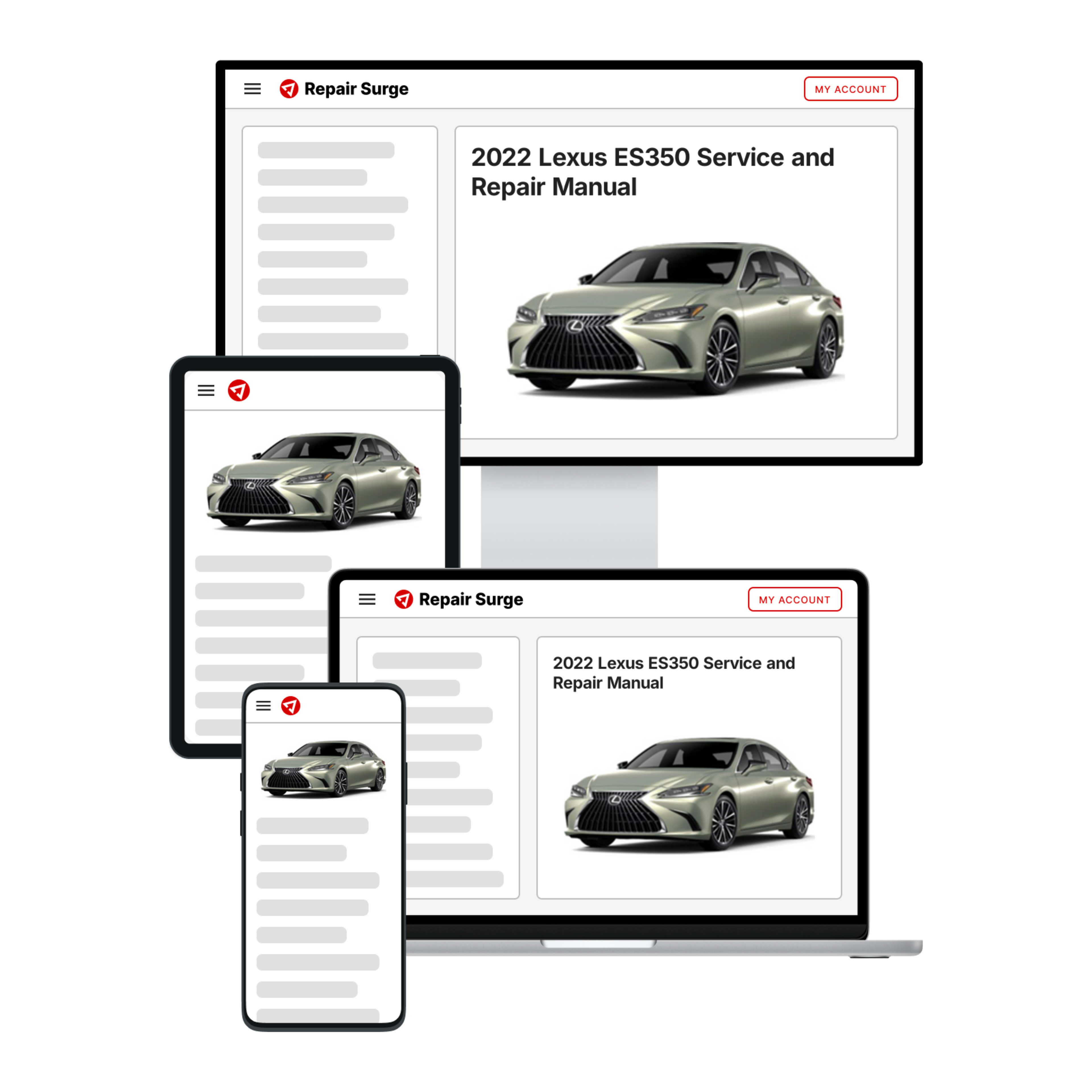 2022 Lexus ES350 service and repair manual hero image