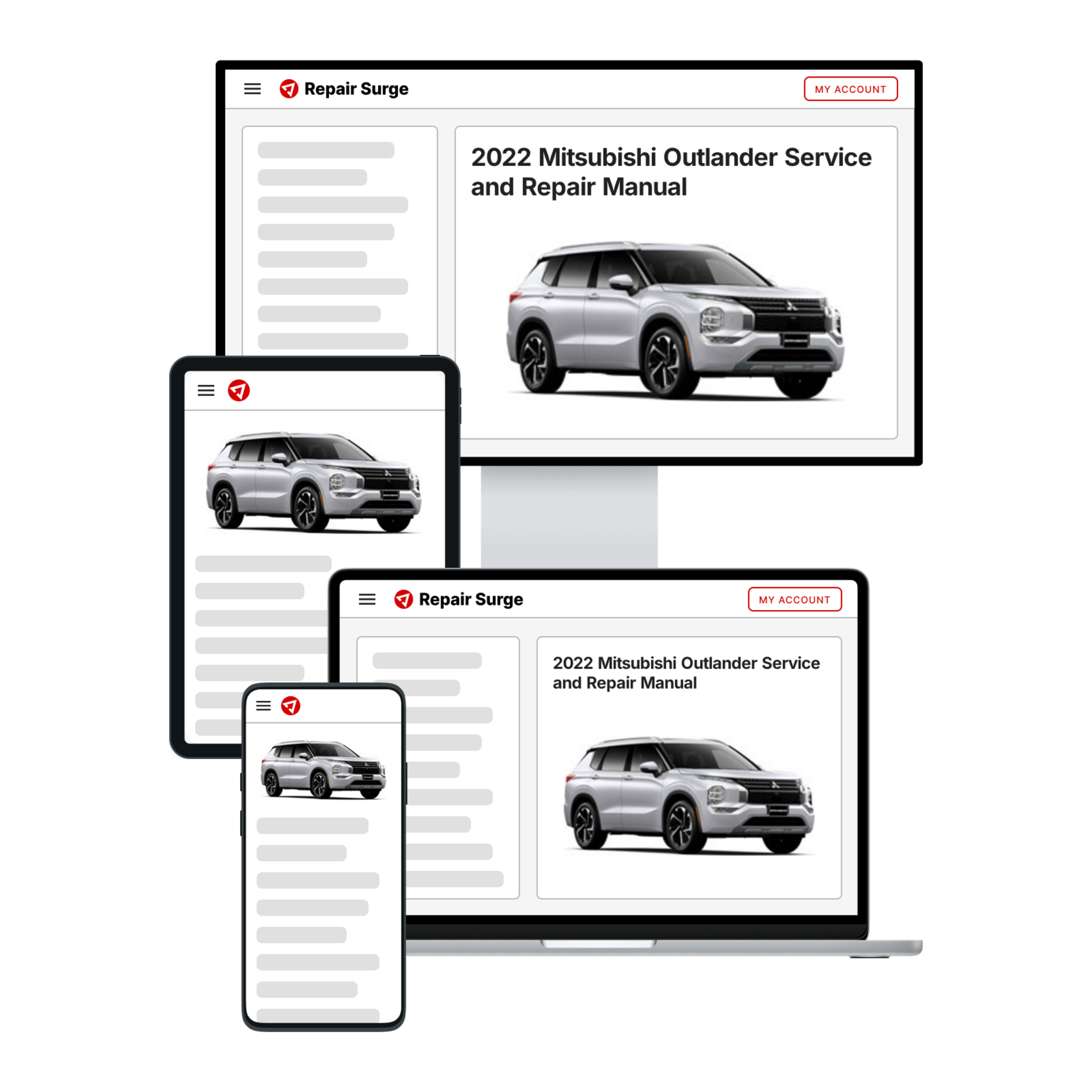 2022 Mitsubishi Outlander service and repair manual hero image