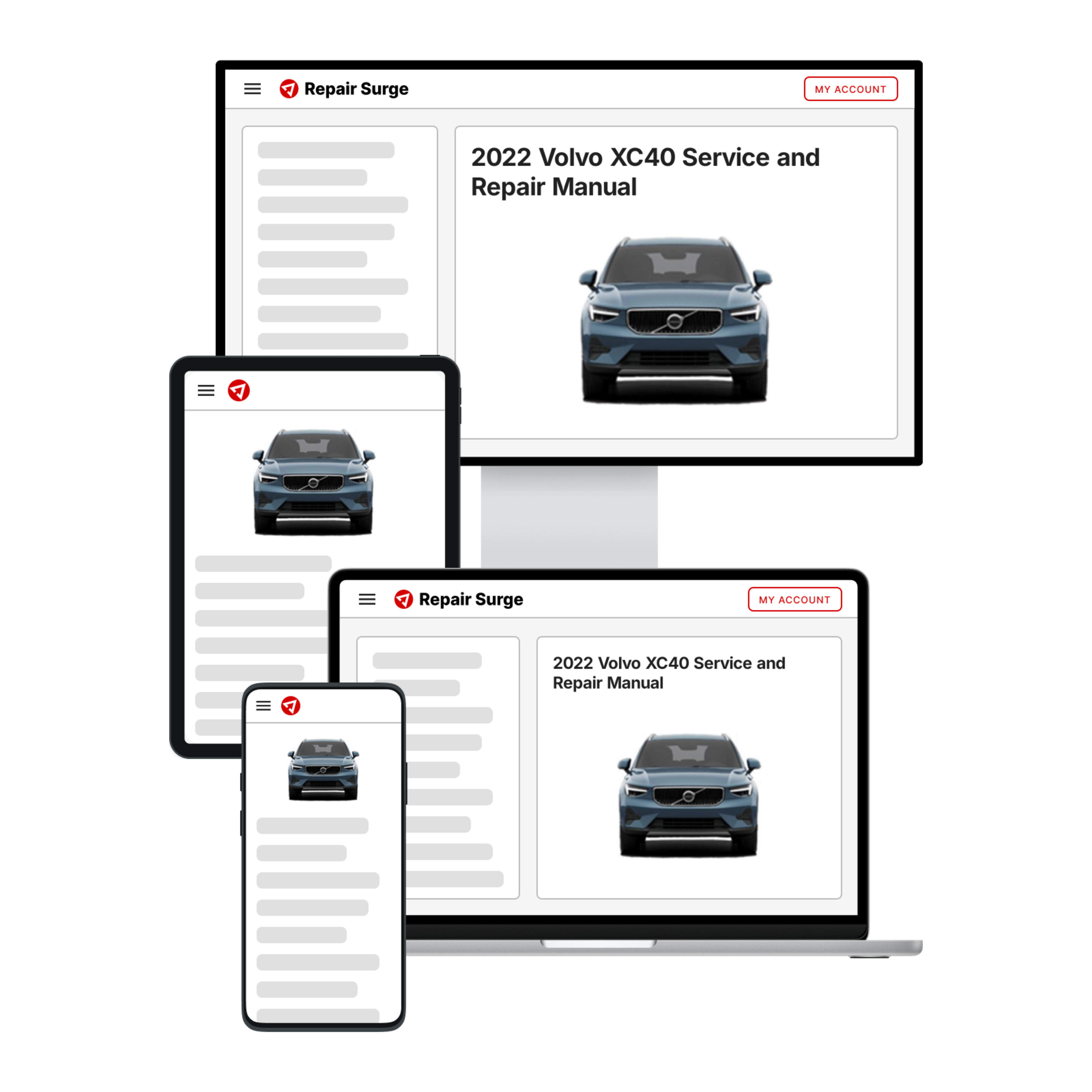 2022 Volvo XC40 service and repair manual hero image