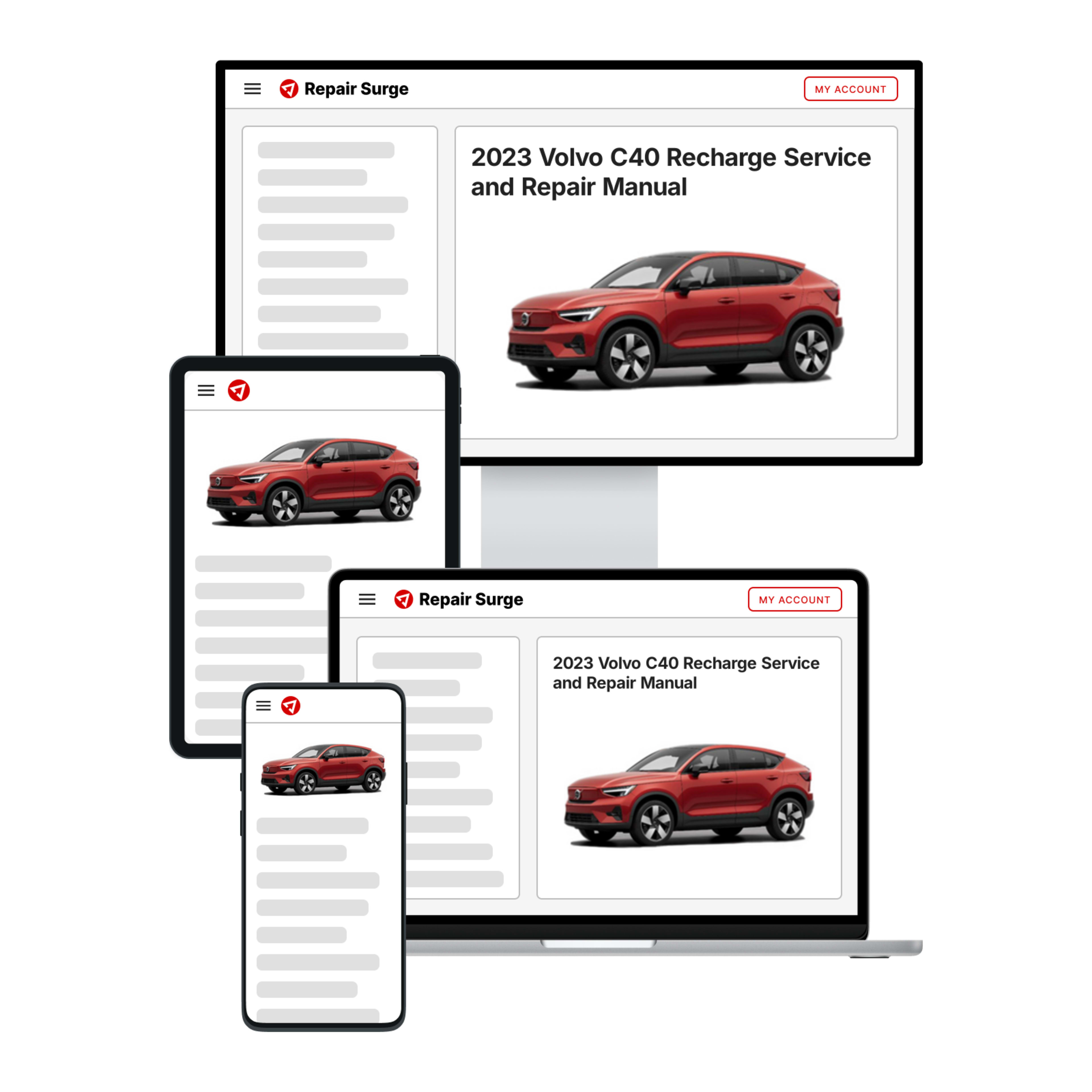 2023 Volvo C40 Recharge service and repair manual hero image