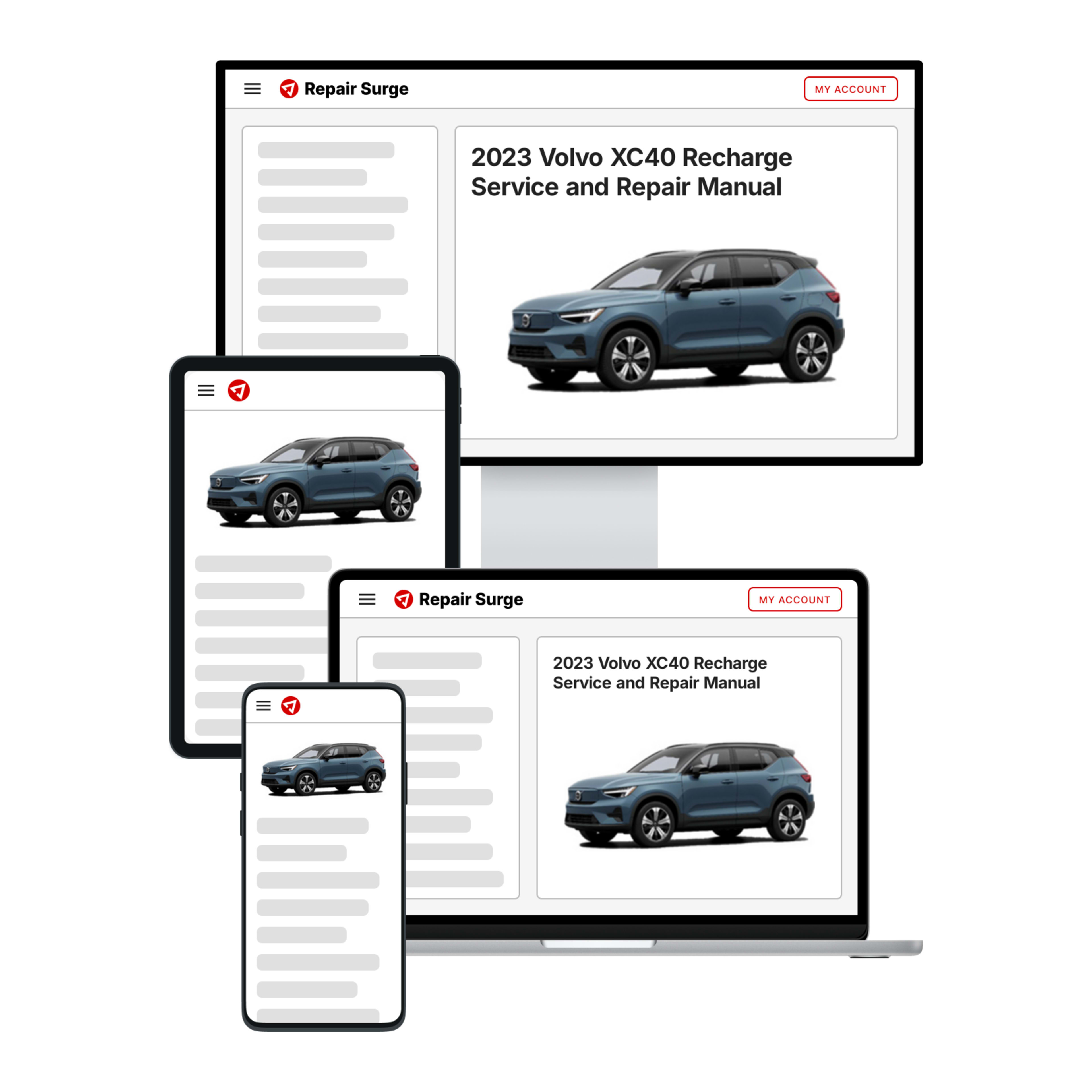 2023 Volvo XC40 Recharge service and repair manual hero image