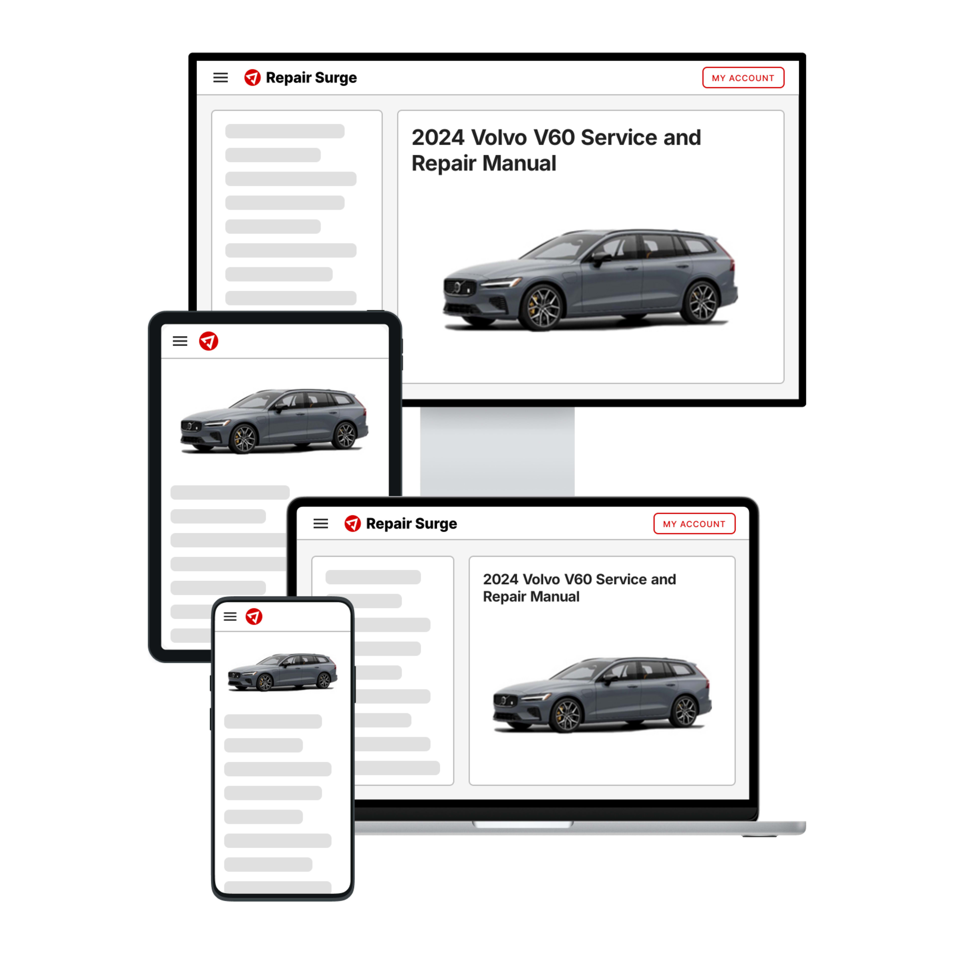 2024 Volvo V60 service and repair manual hero image
