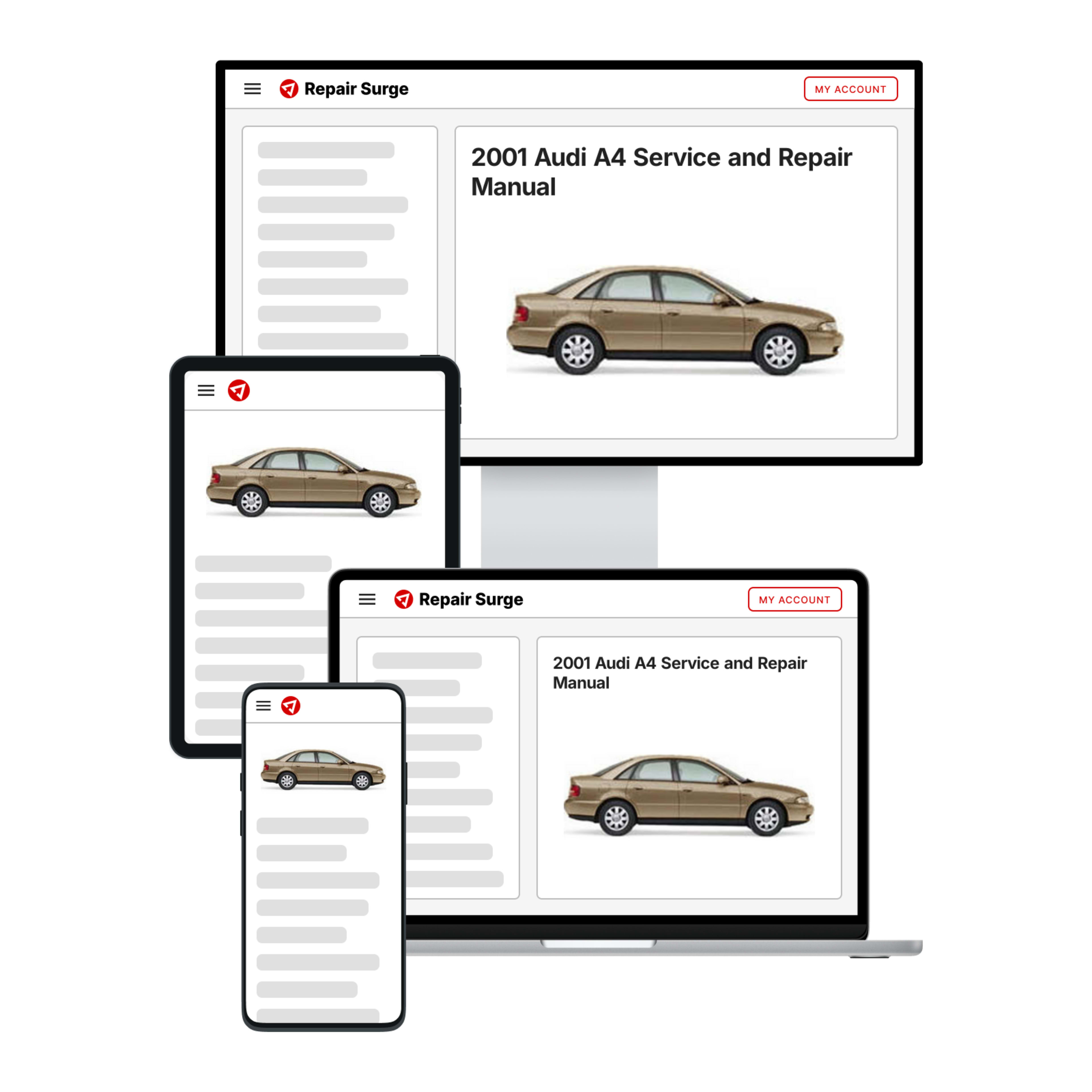 2001 Audi A4 service and repair manual hero image