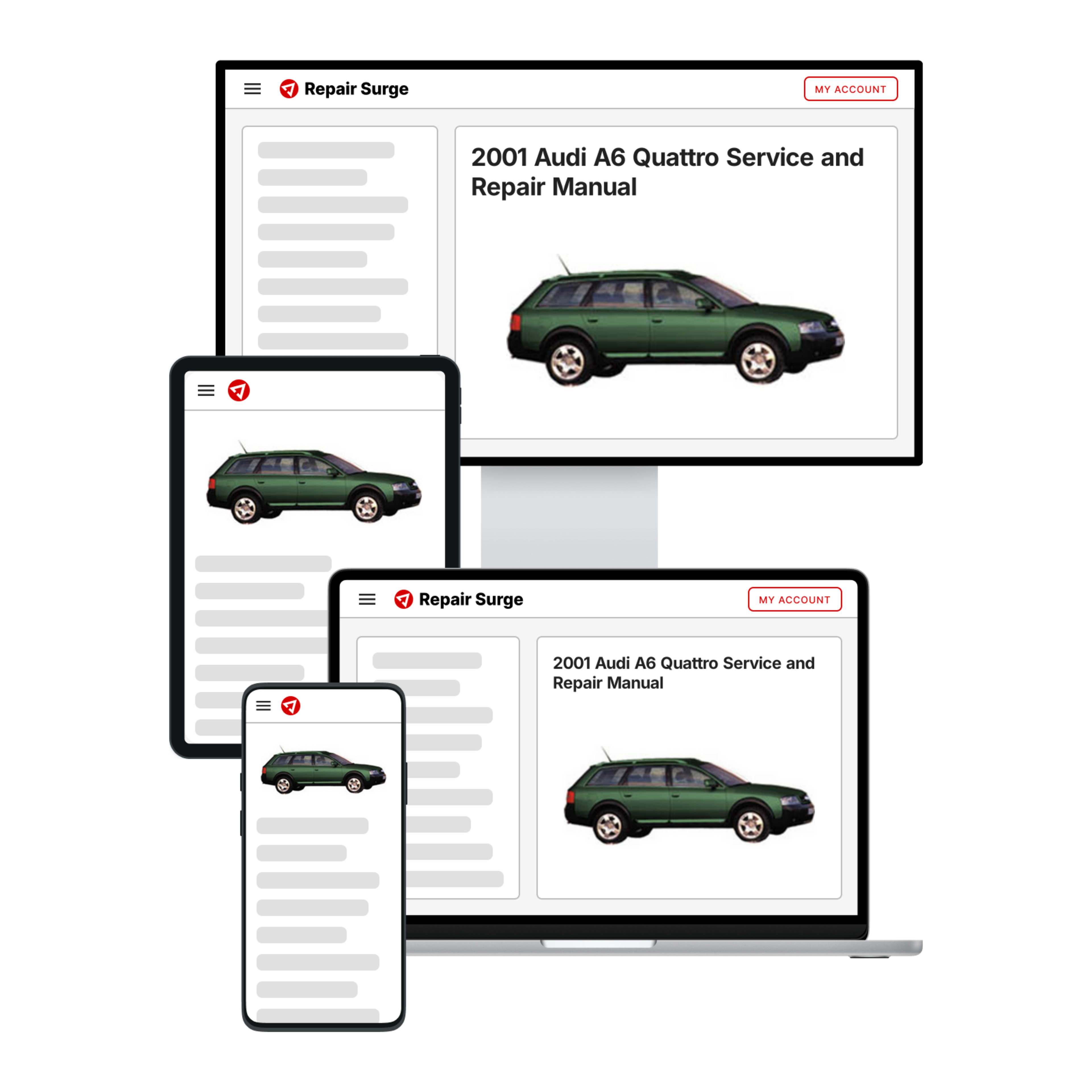 2001 Audi A6 Quattro service and repair manual hero image