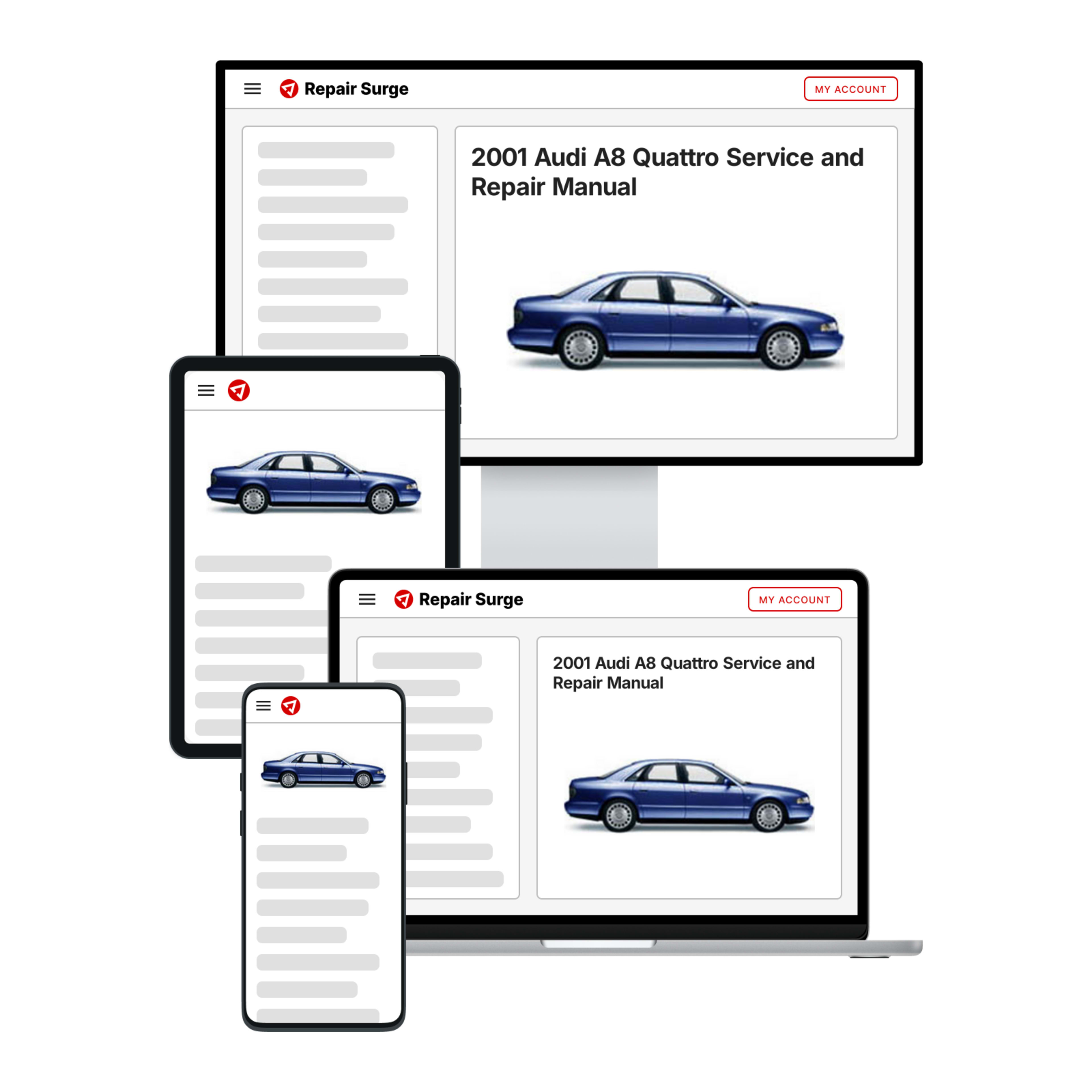 2001 Audi A8 Quattro service and repair manual hero image