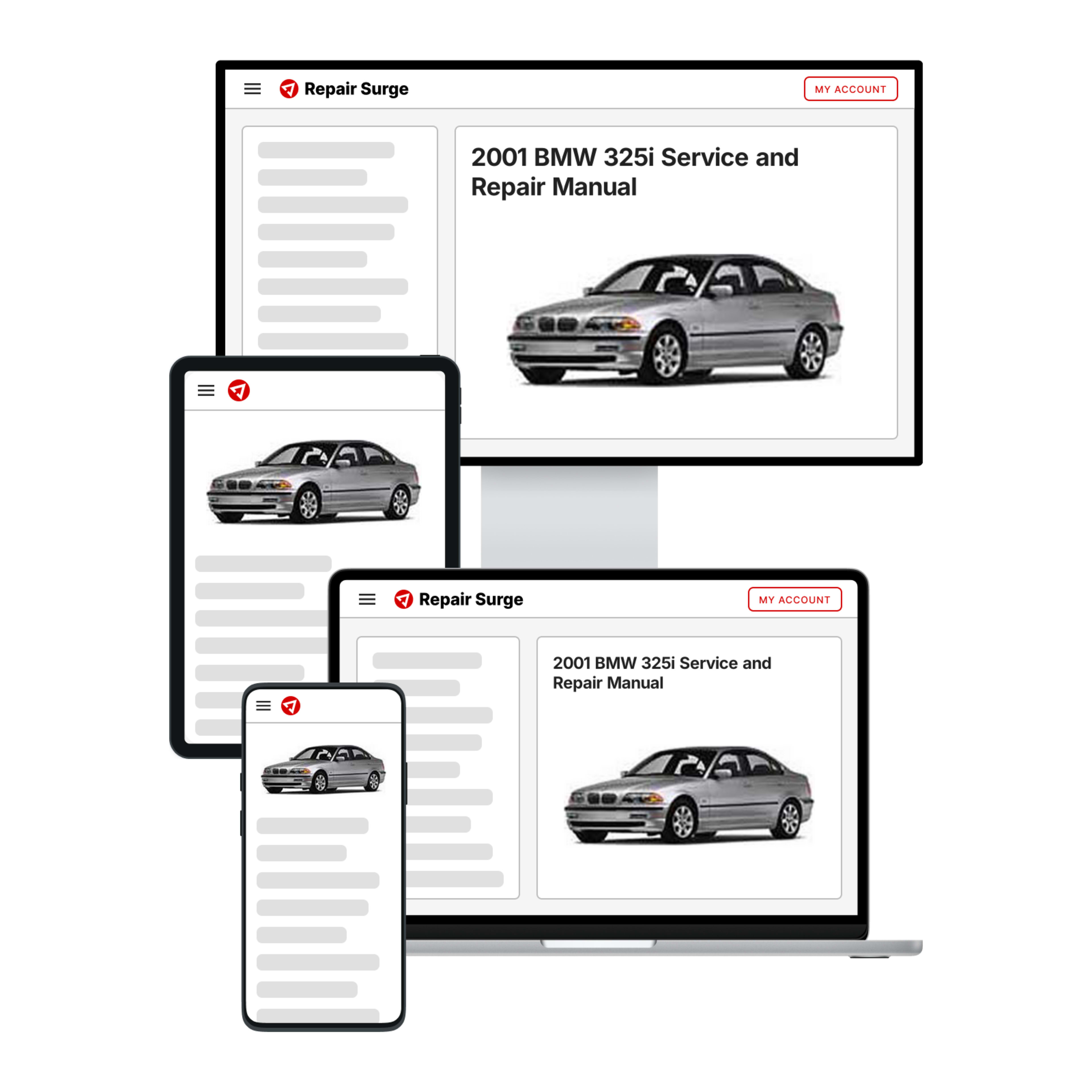 2001 BMW 325i service and repair manual hero image