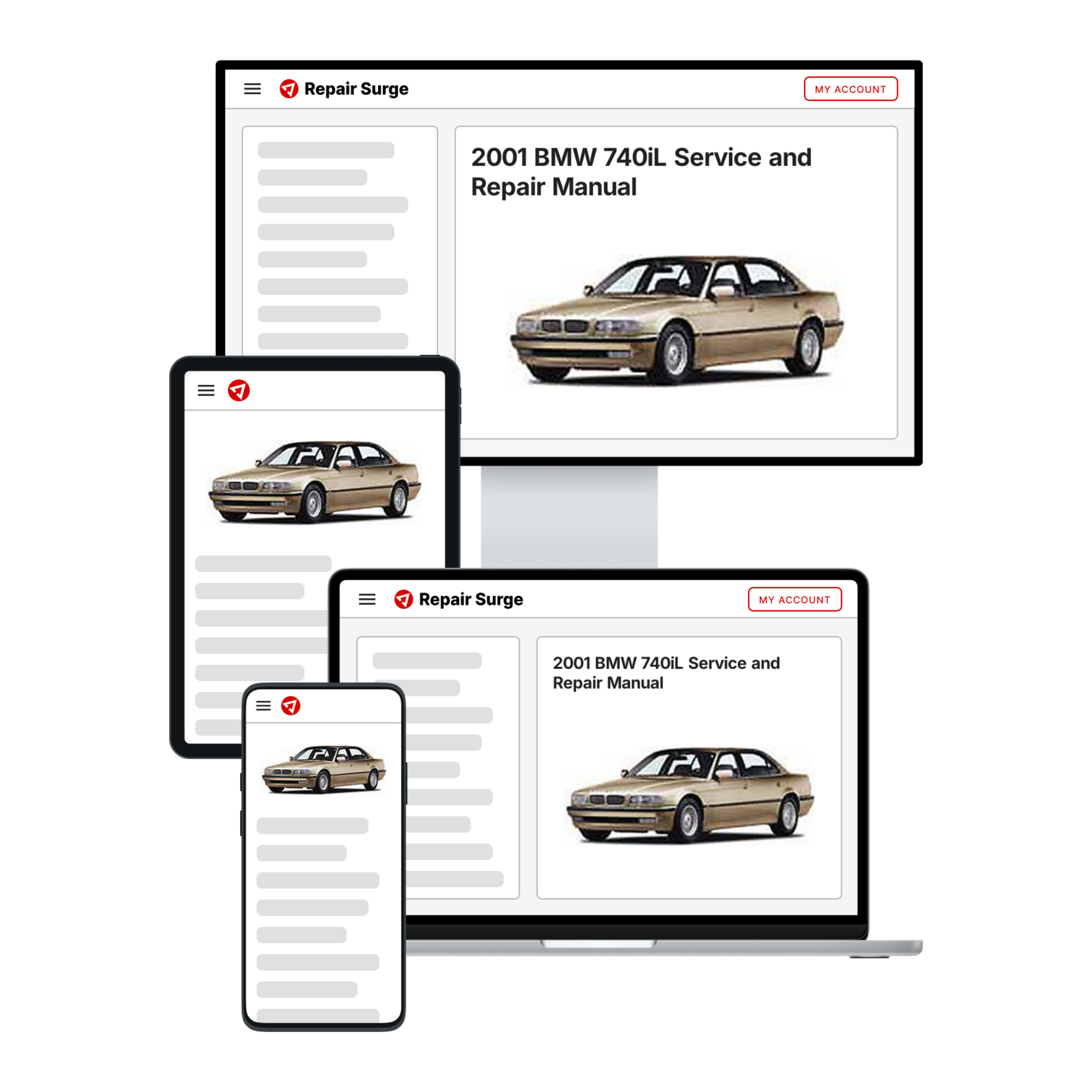 2001 BMW 740iL service and repair manual hero image