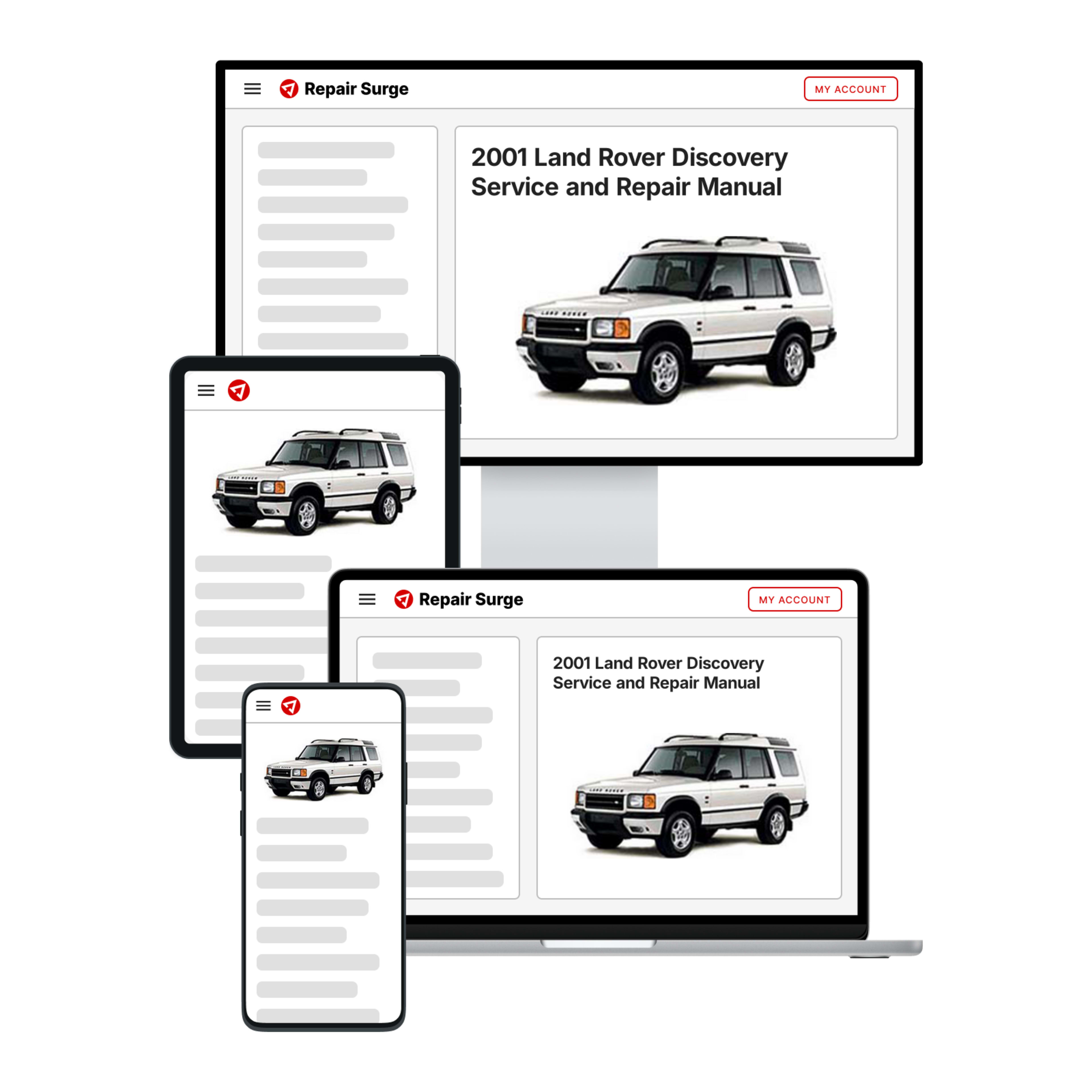 2001 Land Rover Discovery service and repair manual hero image