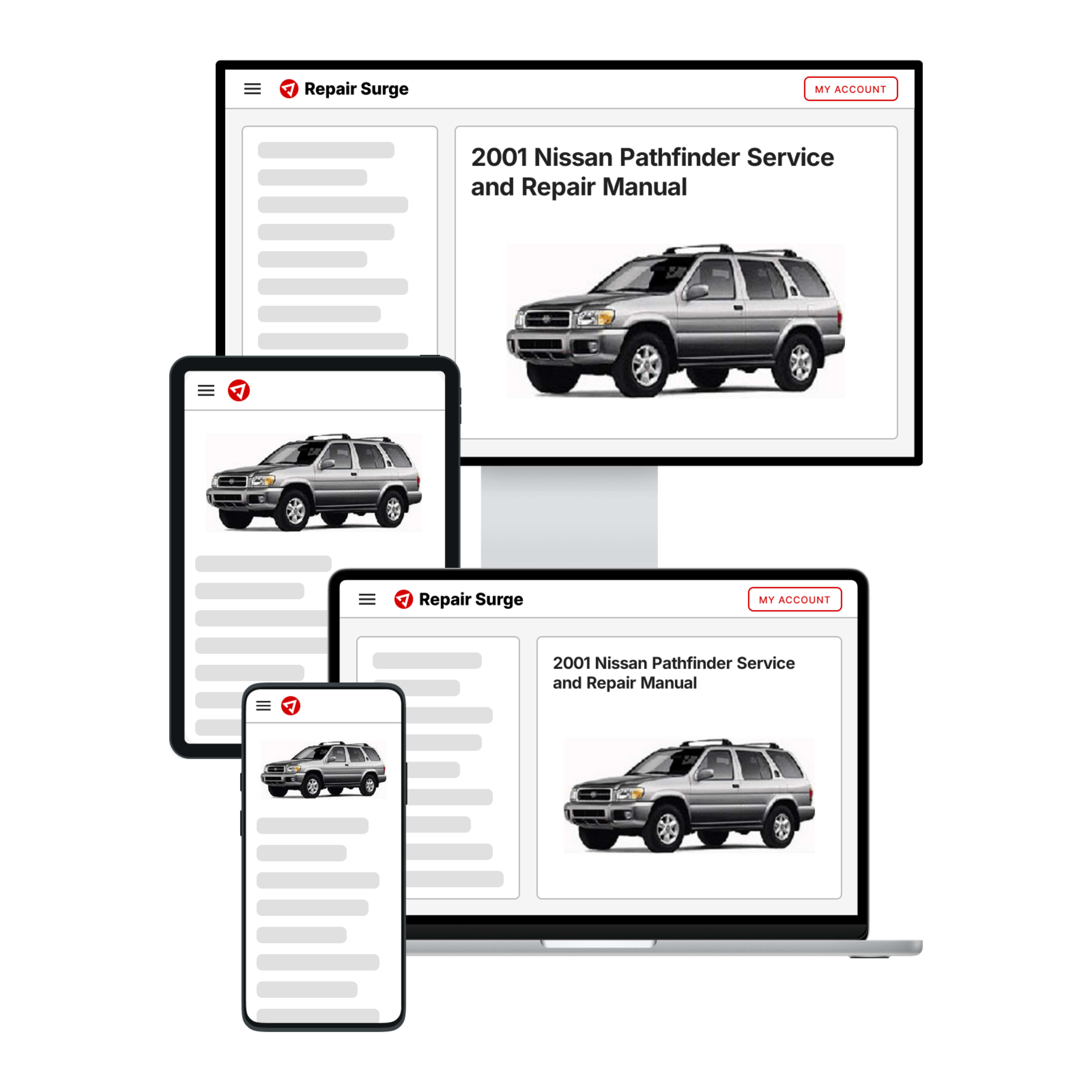 2001 Nissan Pathfinder service and repair manual hero image