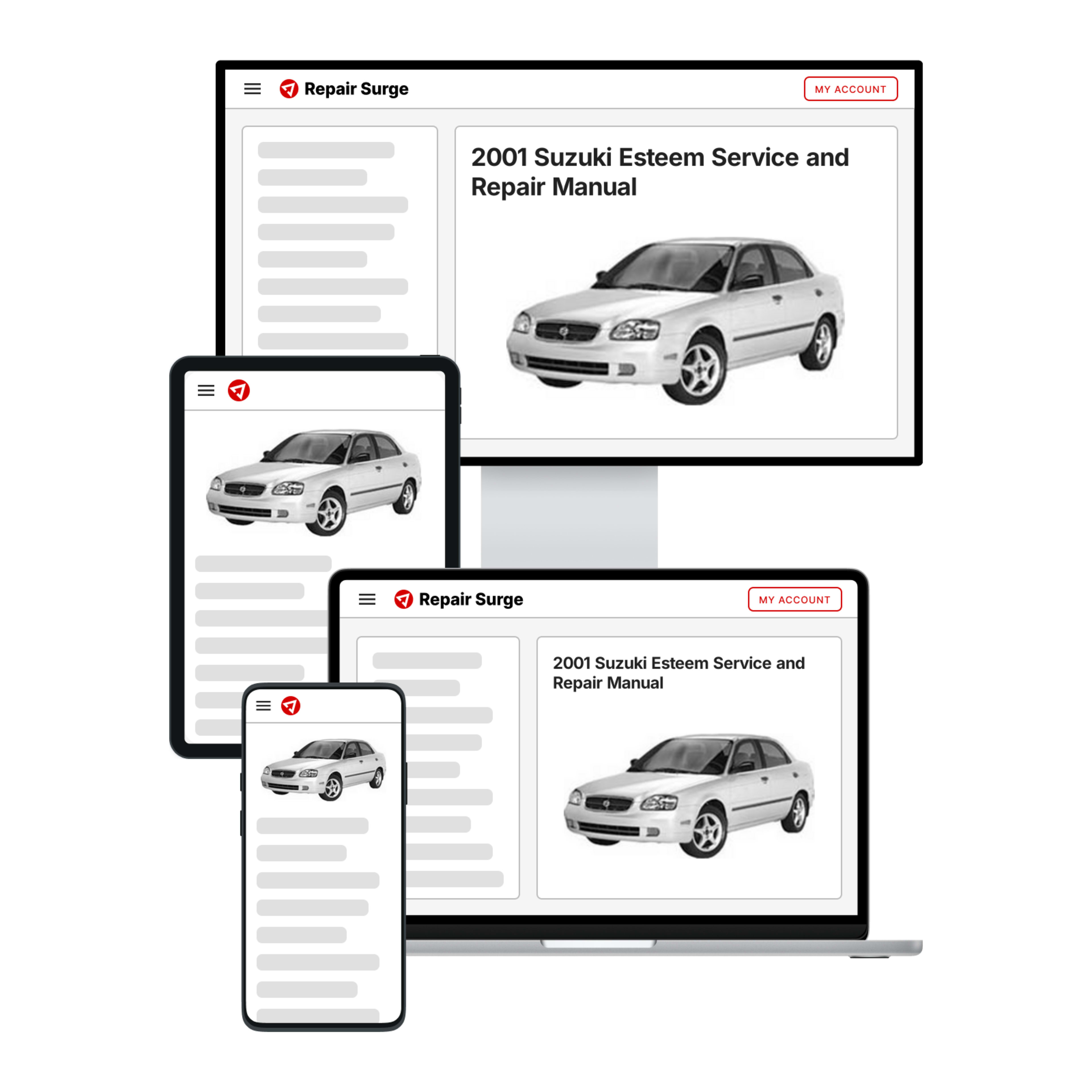 2001 Suzuki Esteem service and repair manual hero image