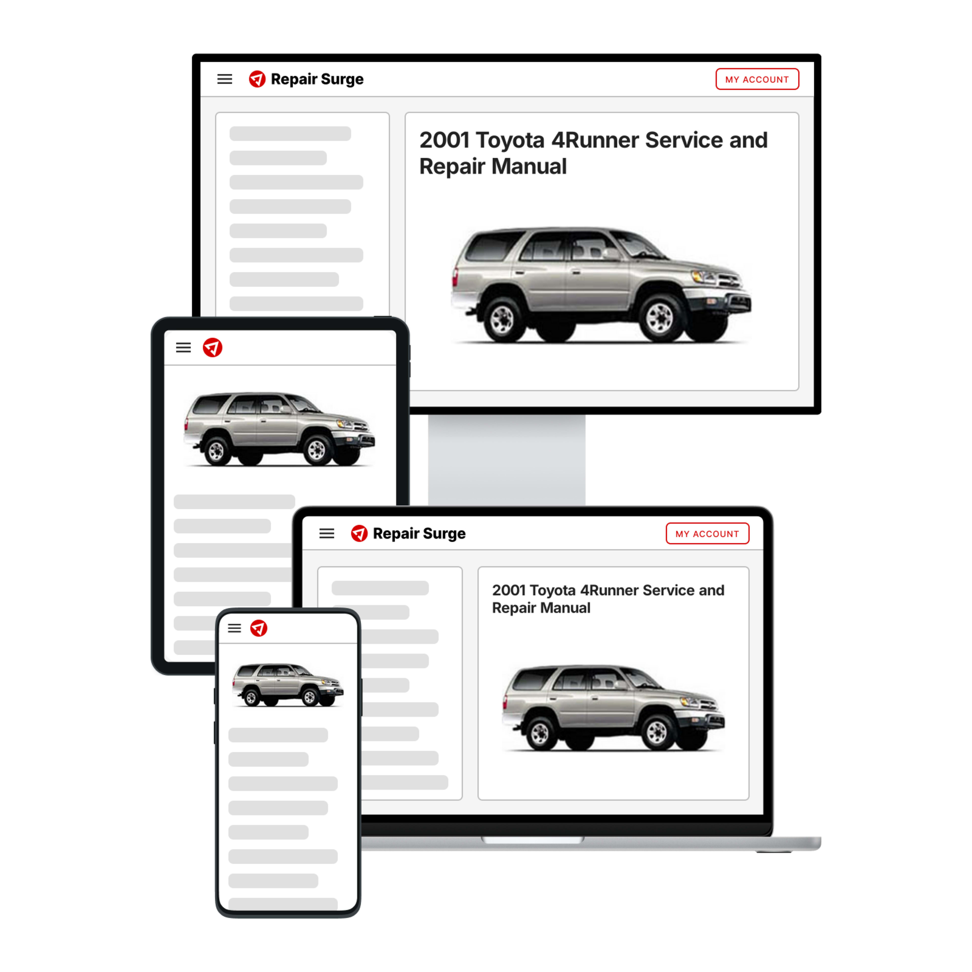 2001 Toyota 4Runner service and repair manual hero image