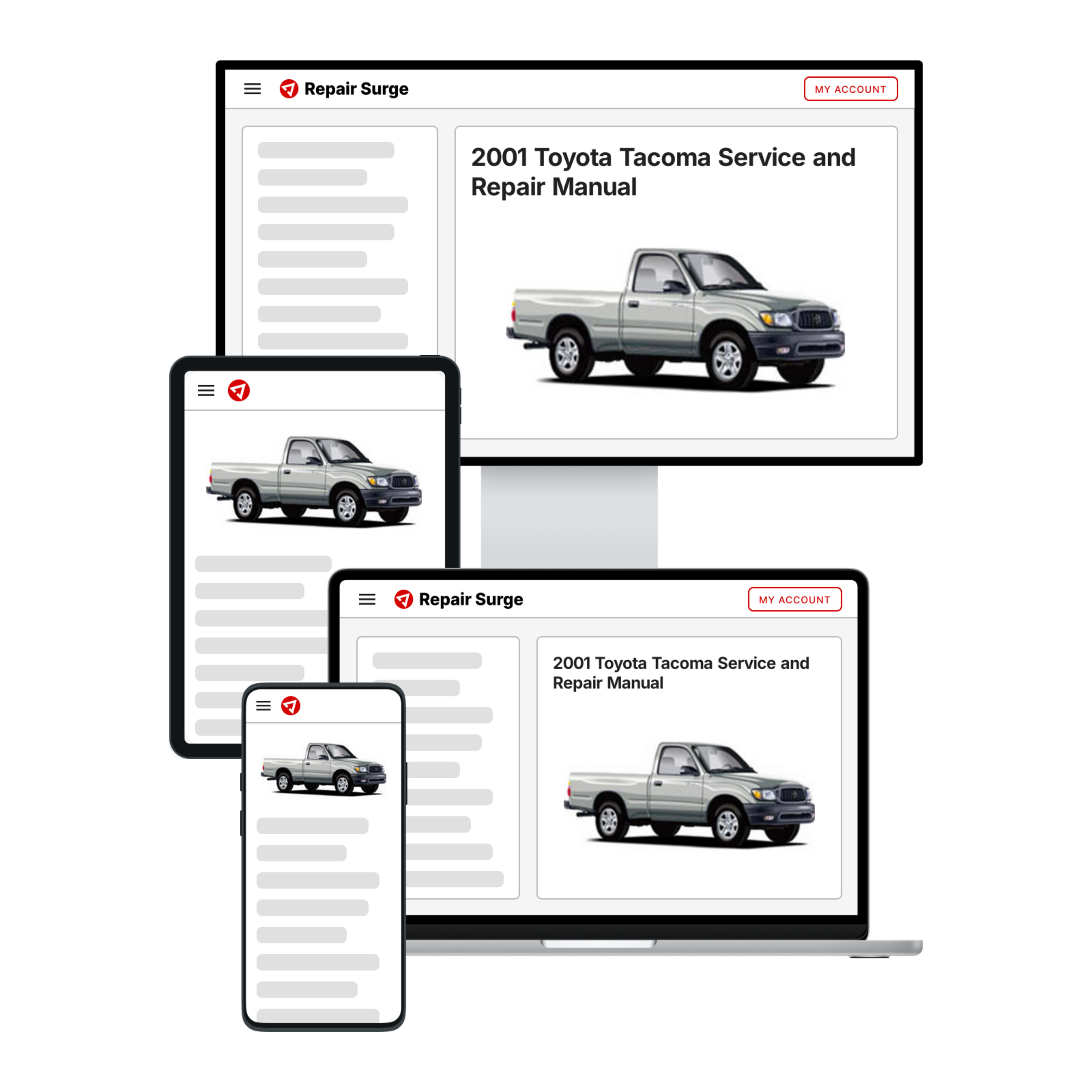 2001 Toyota Tacoma service and repair manual hero image