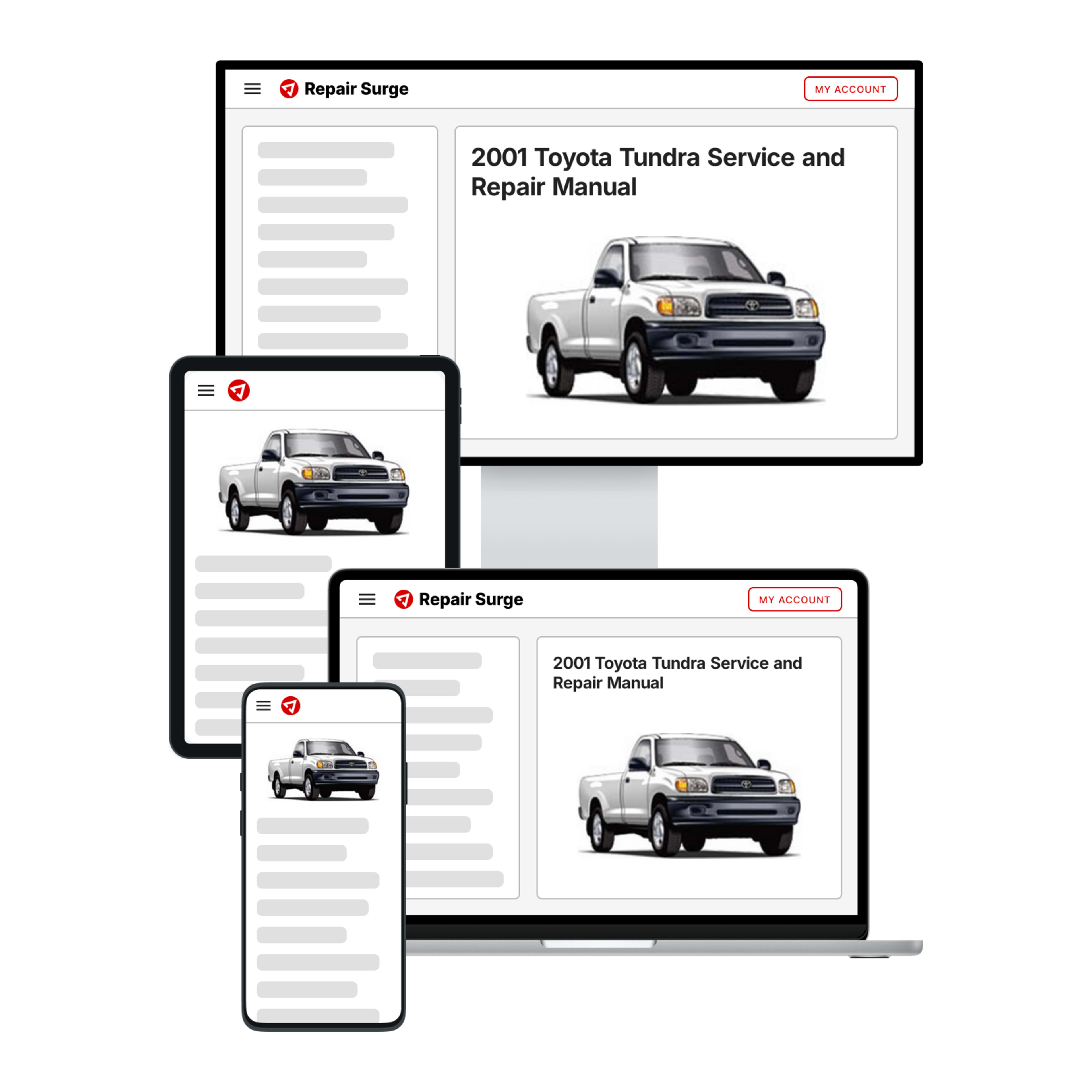 2001 Toyota Tundra service and repair manual hero image