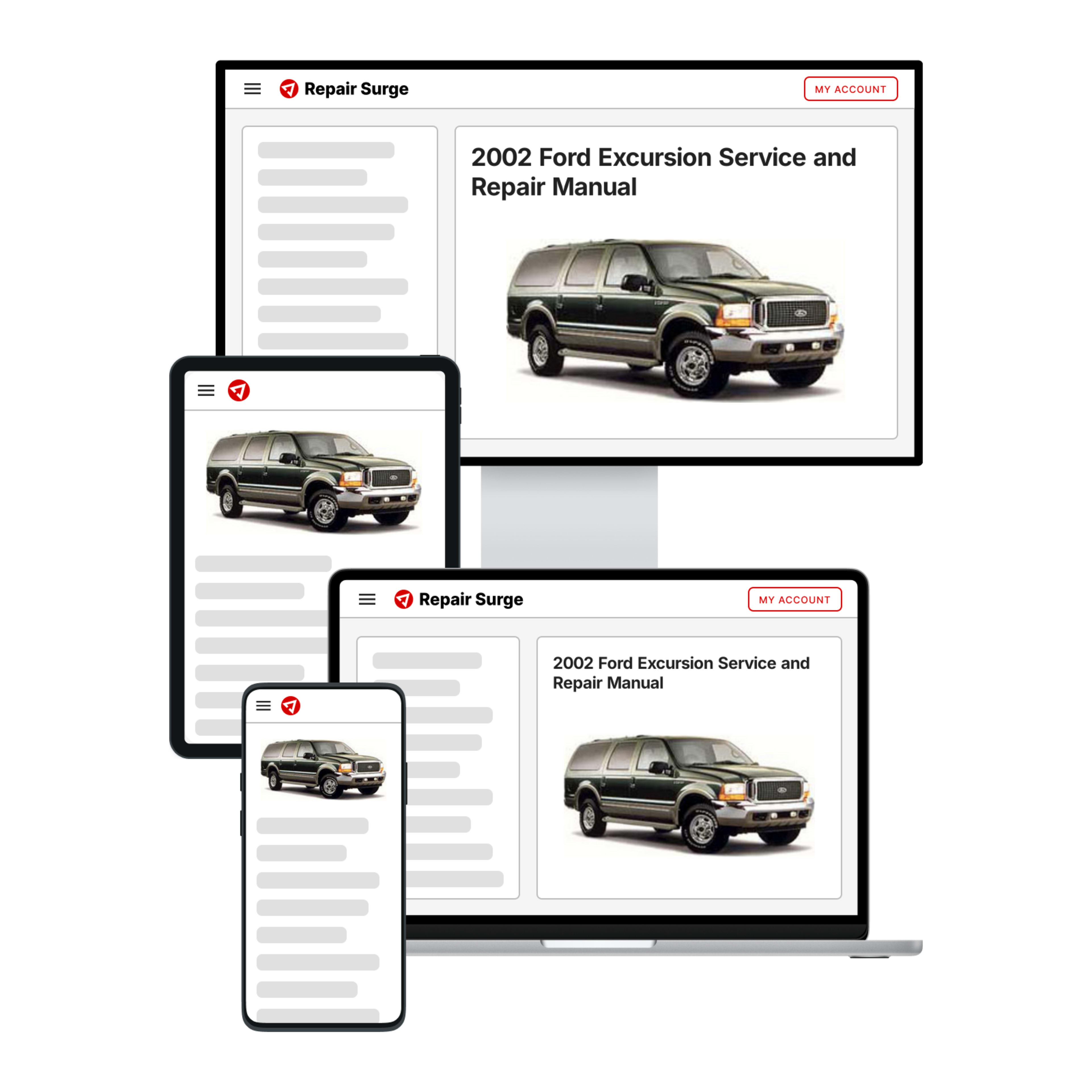 2002 Ford Excursion service and repair manual hero image