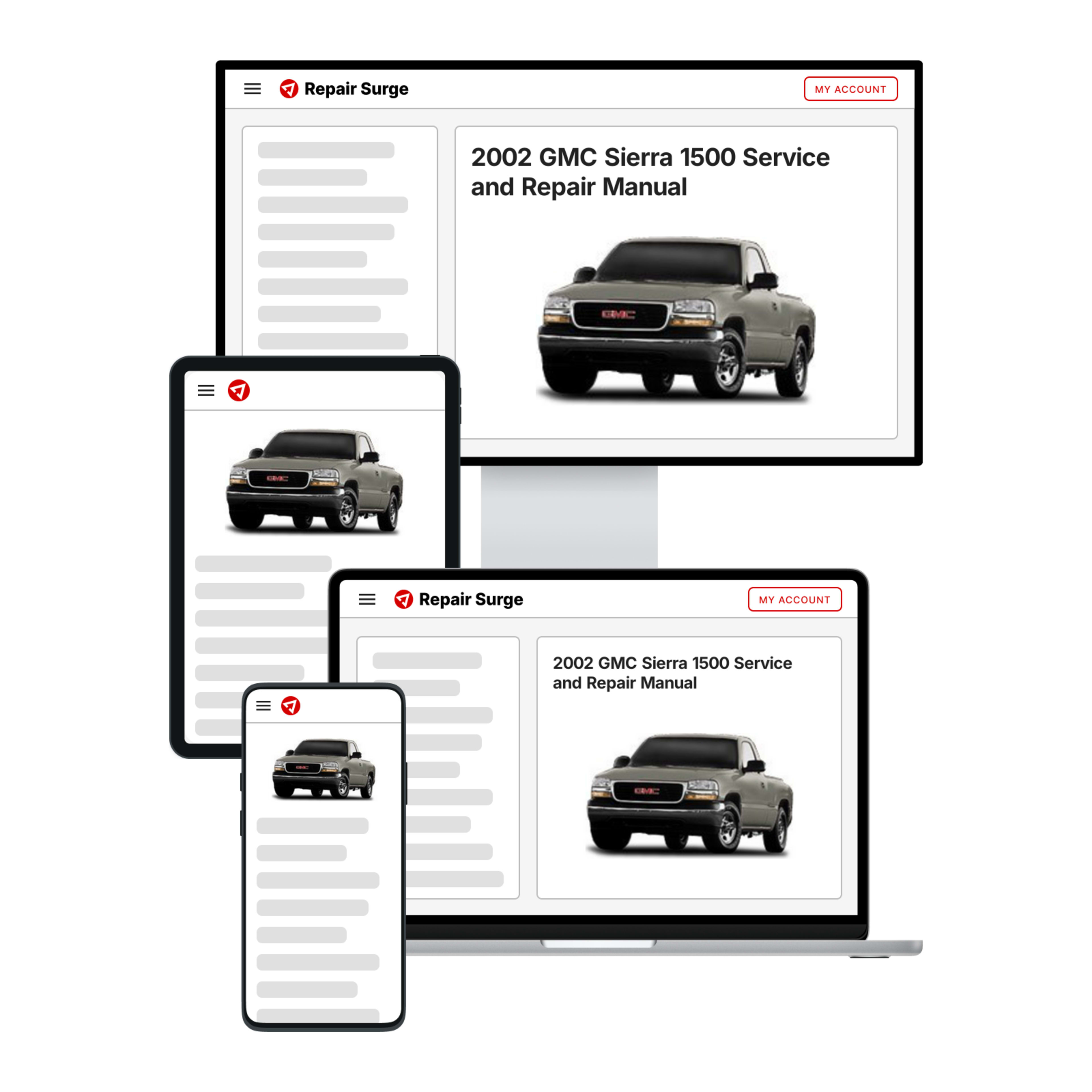 2002 GMC Sierra 1500 service and repair manual hero image