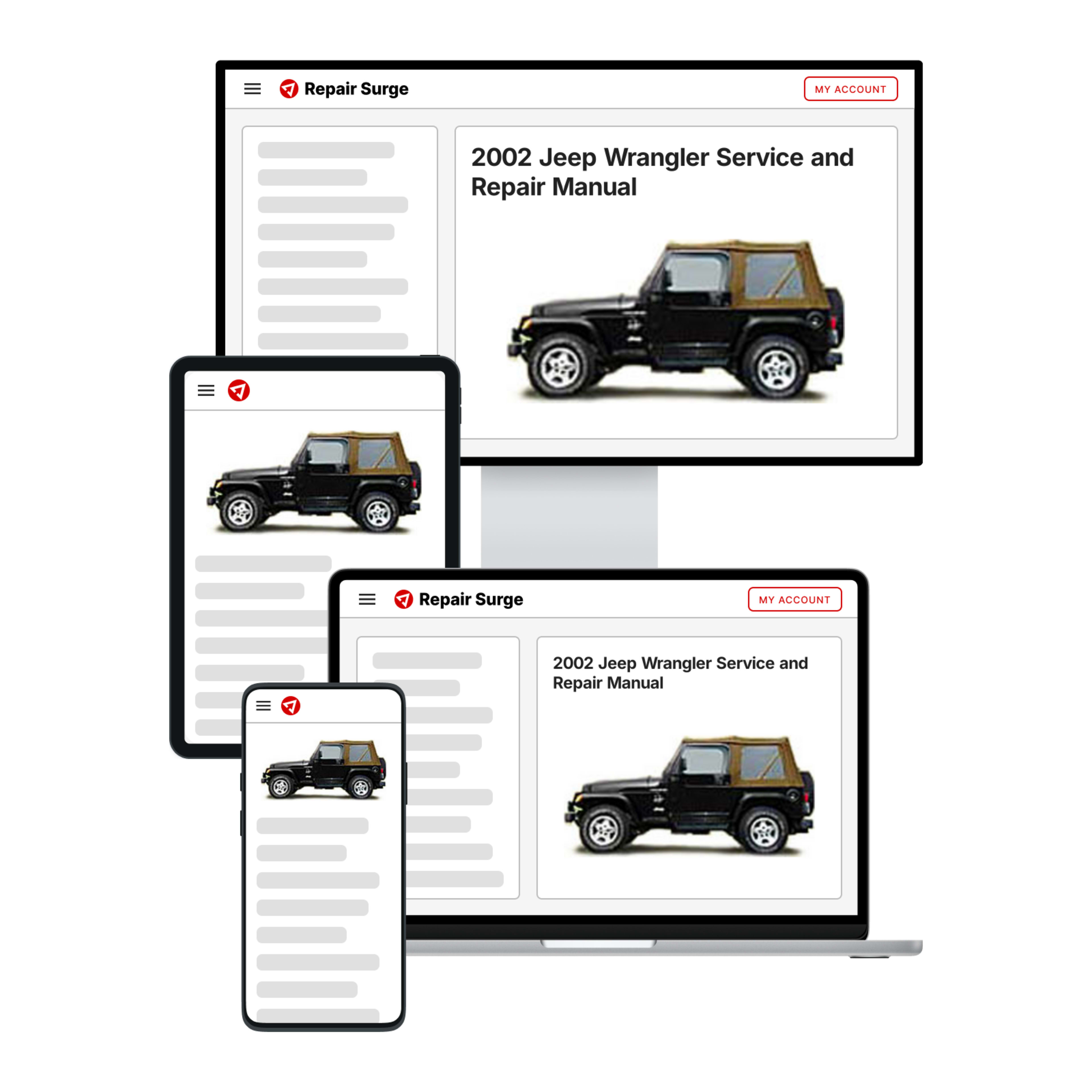 2002 Jeep Wrangler service and repair manual hero image