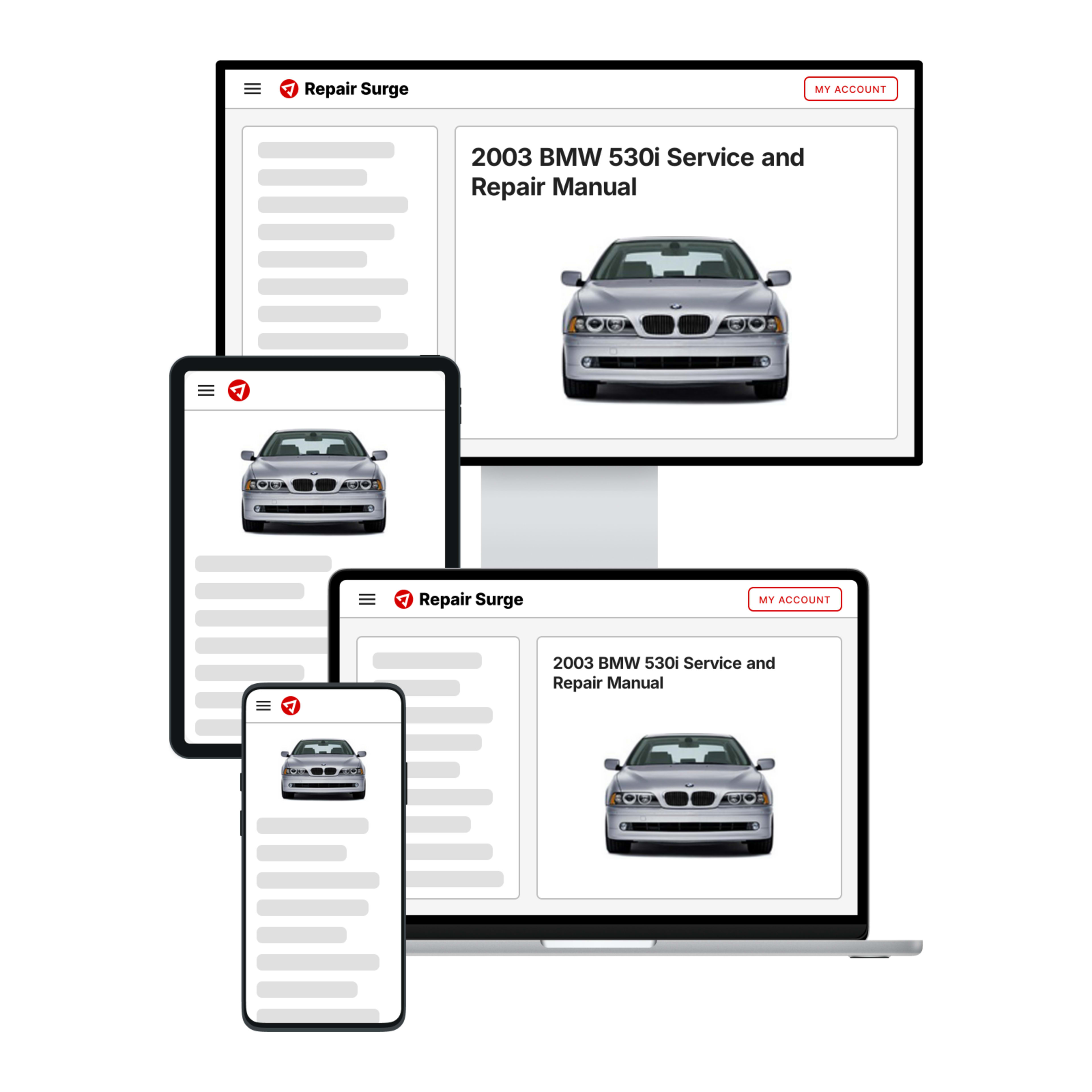 2003 BMW 530i service and repair manual hero image