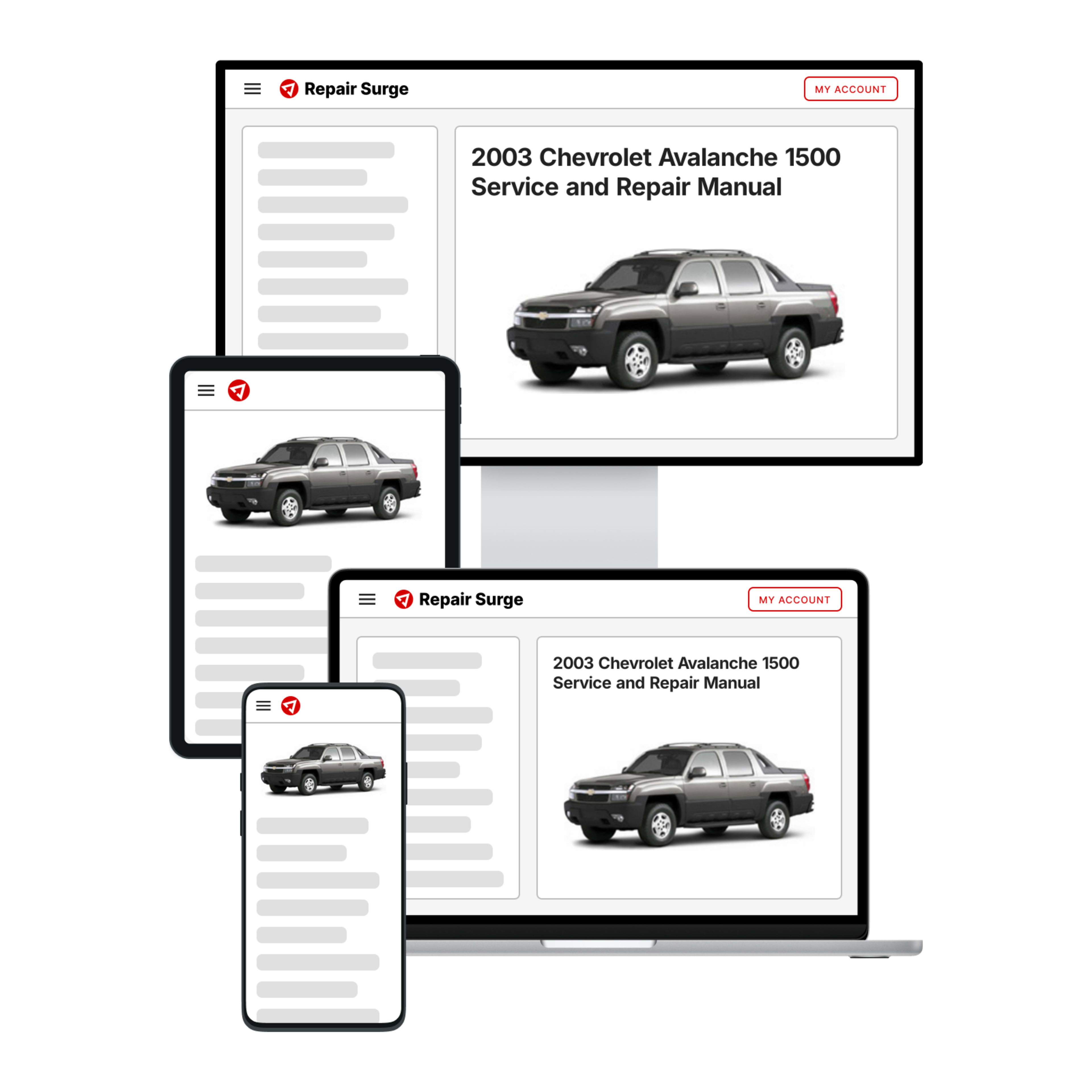 2003 Chevrolet Avalanche 1500 service and repair manual hero image