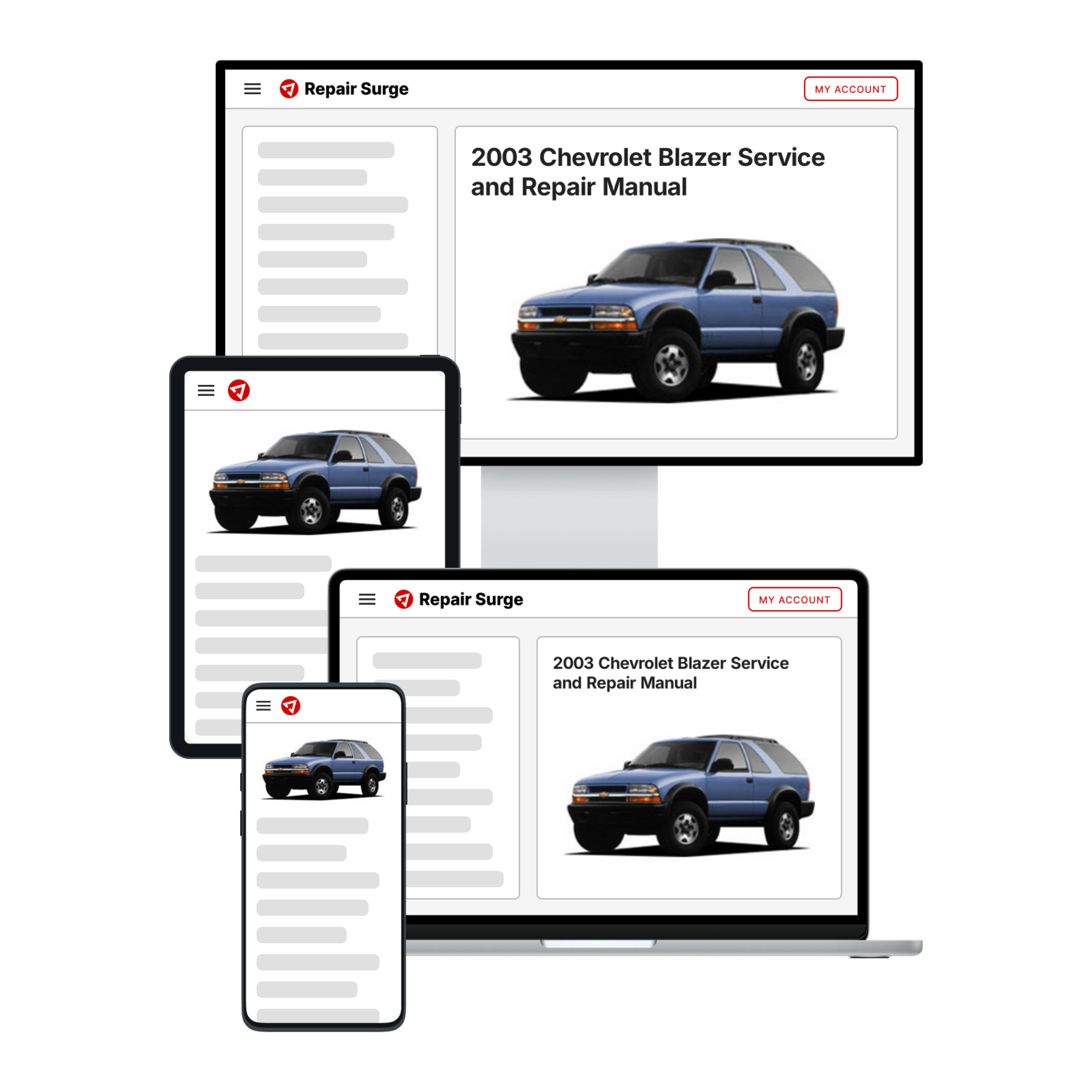 2003 Chevrolet Blazer service and repair manual hero image