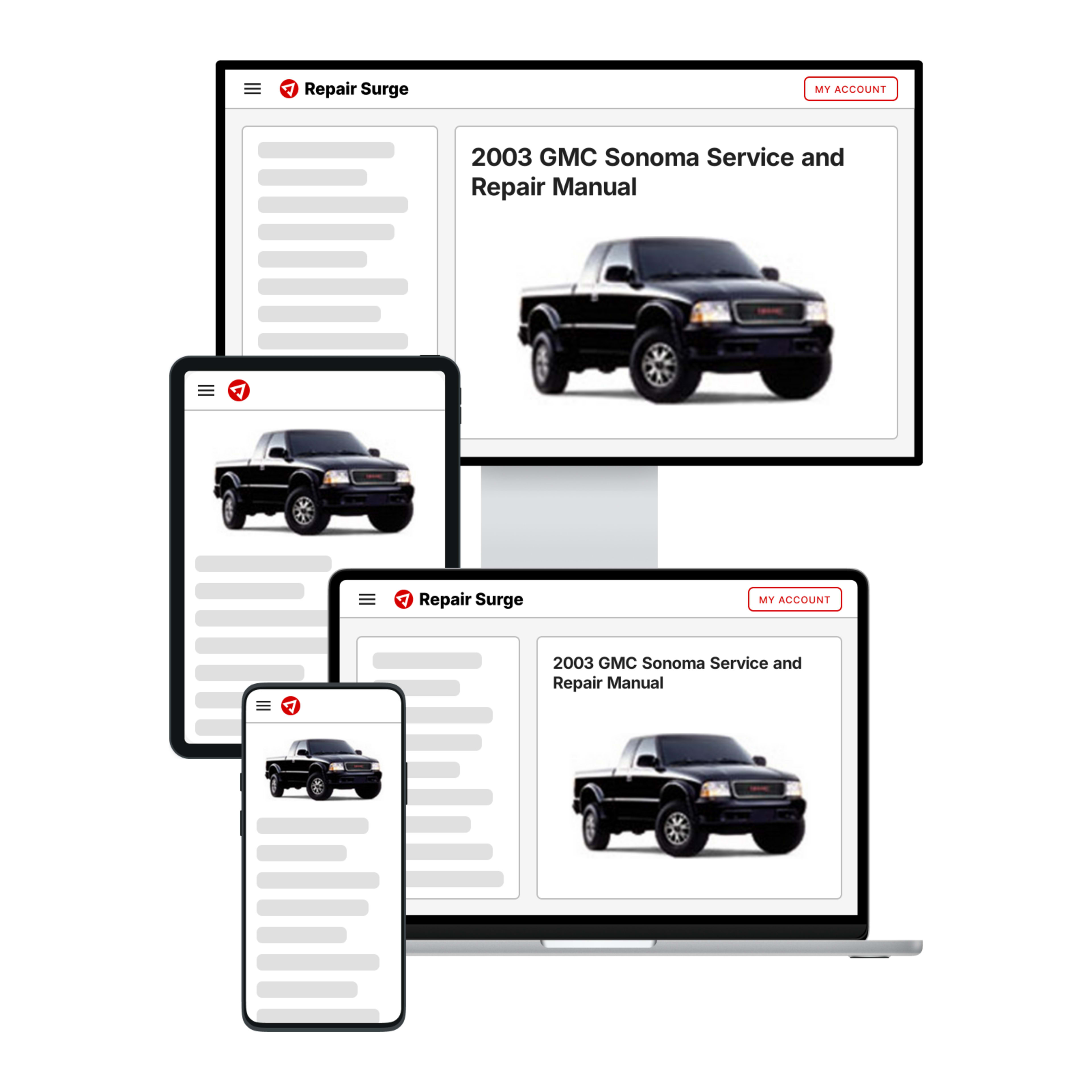 2003 GMC Sonoma service and repair manual hero image