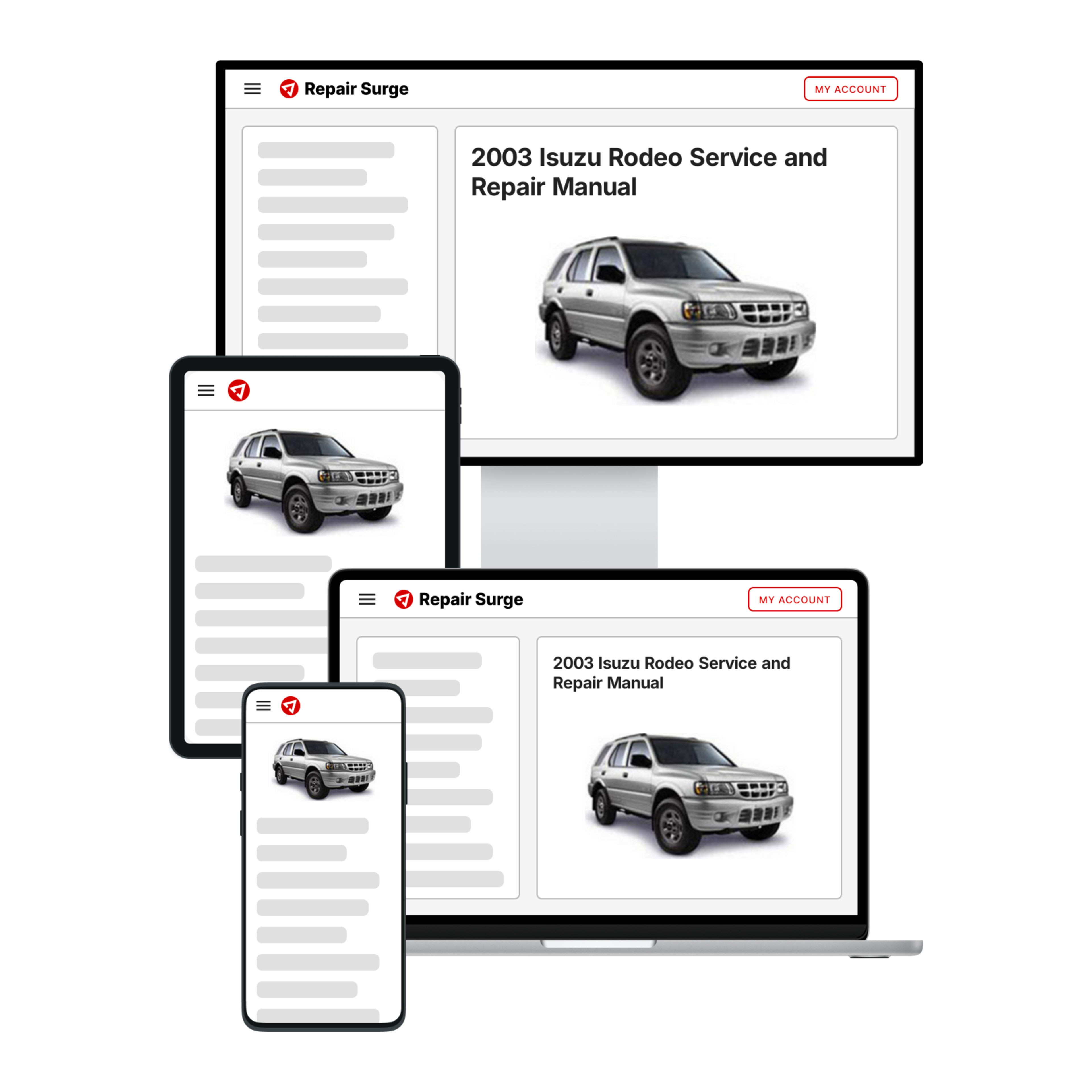 2003 Isuzu Rodeo service and repair manual hero image