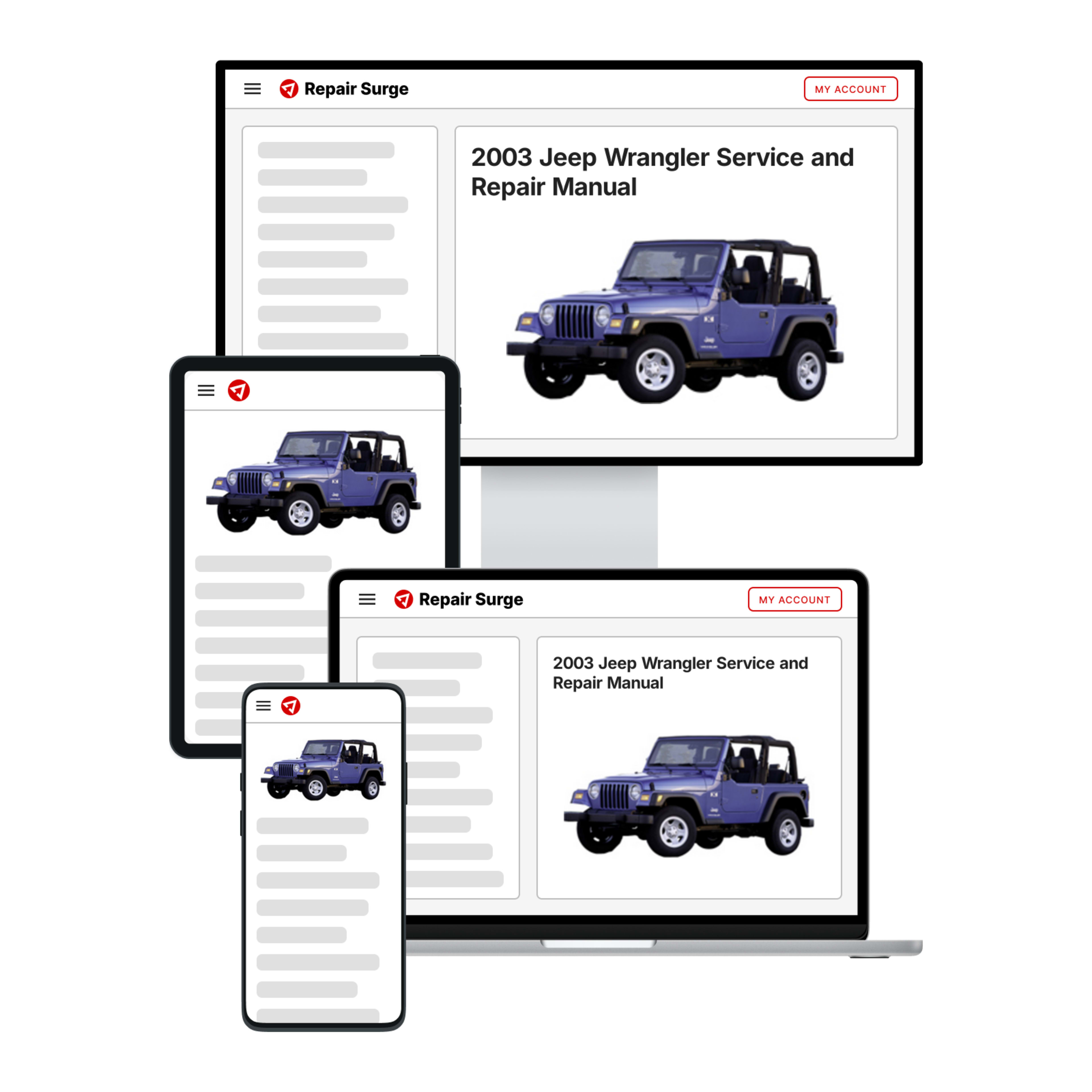 2003 Jeep Wrangler service and repair manual hero image