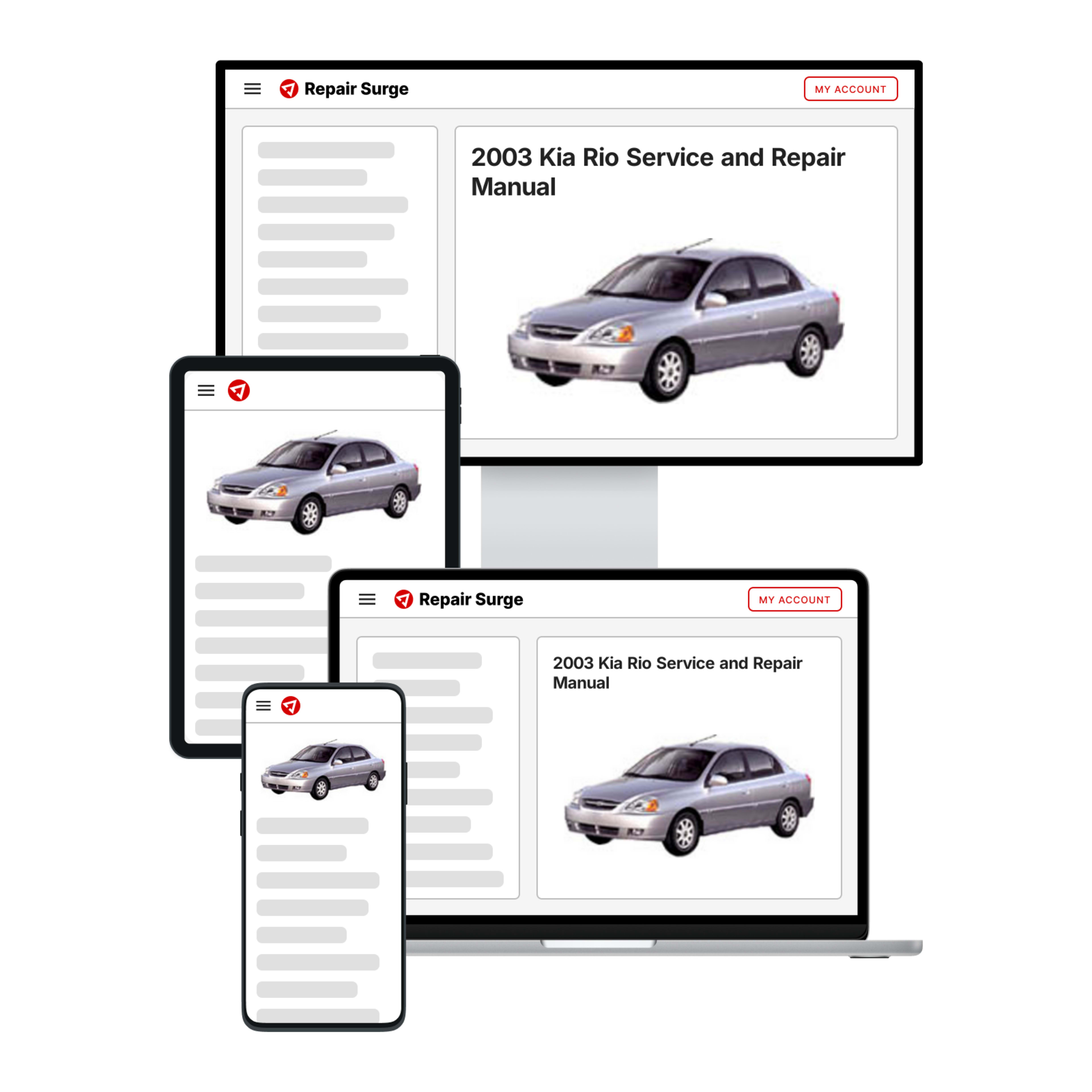 2003 Kia Rio service and repair manual hero image