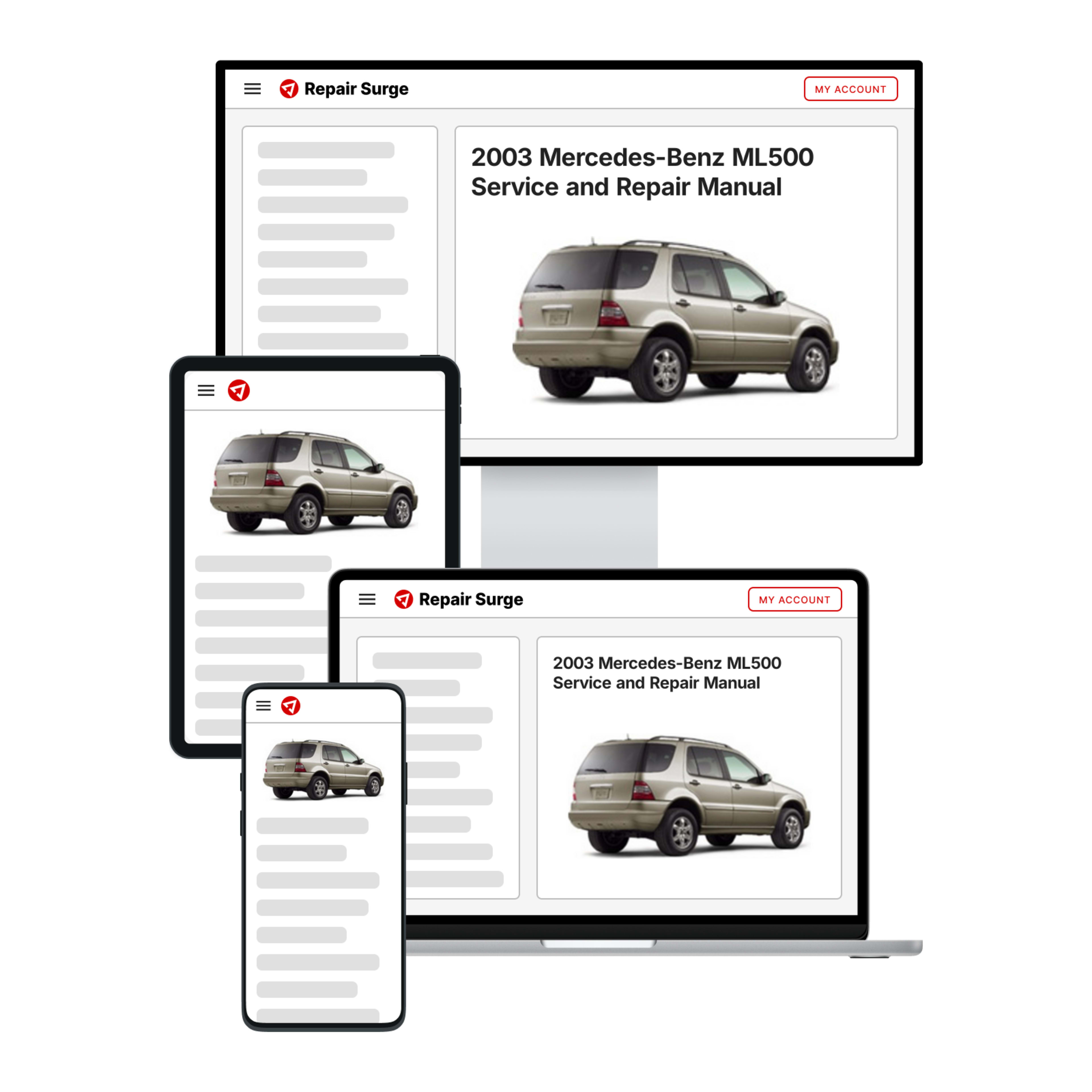 2003 Mercedes-Benz ML500 service and repair manual hero image