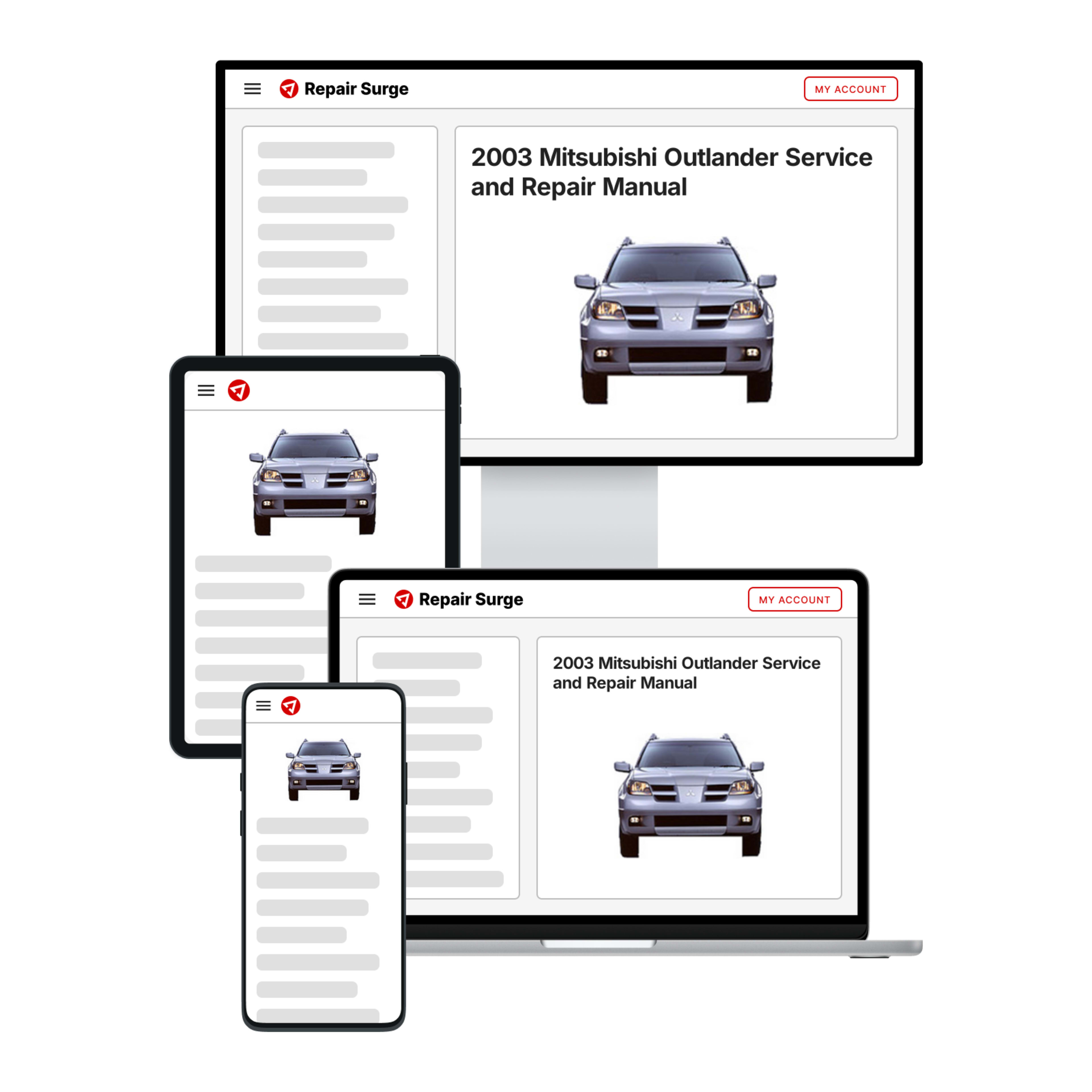 2003 Mitsubishi Outlander service and repair manual hero image