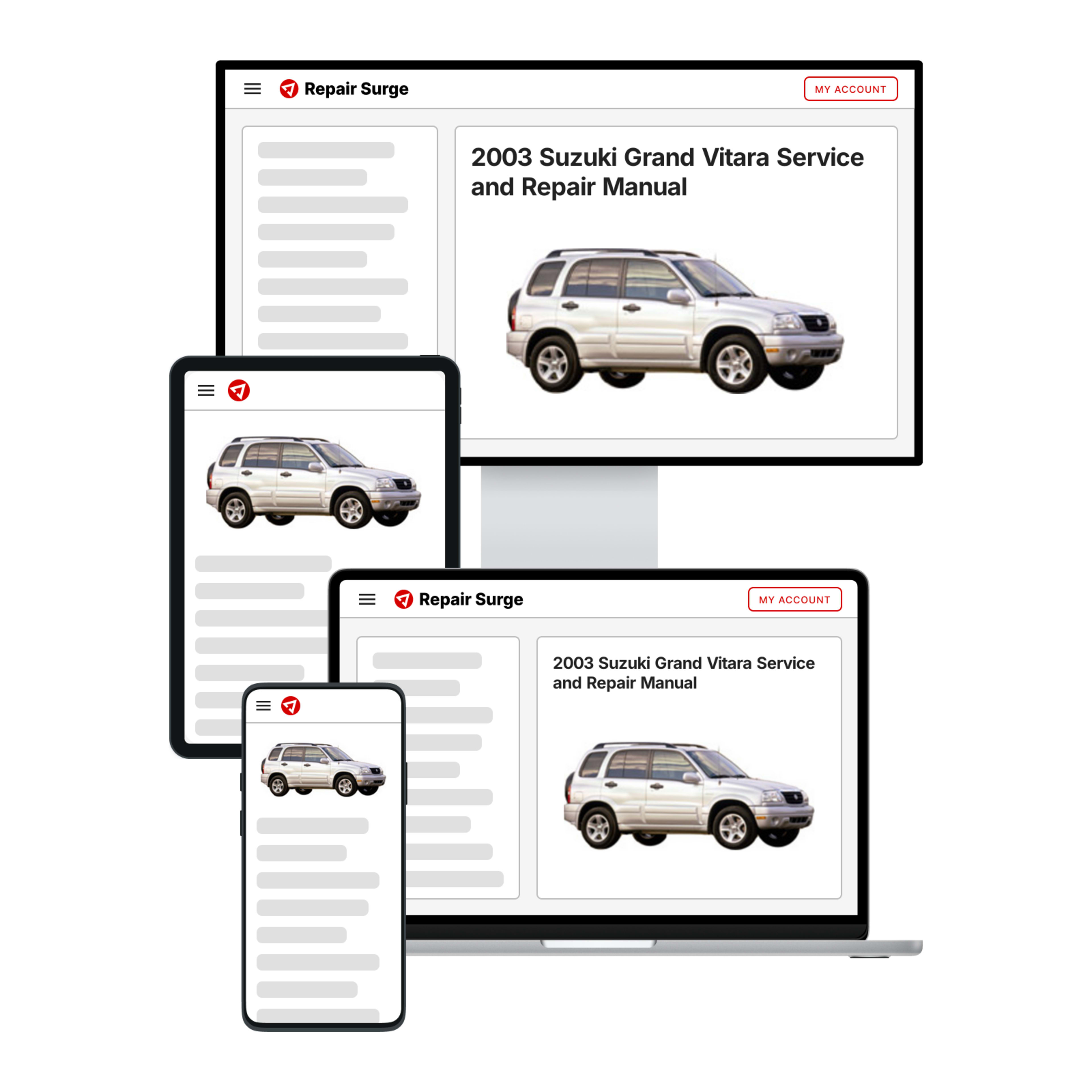 2003 Suzuki Grand Vitara service and repair manual hero image