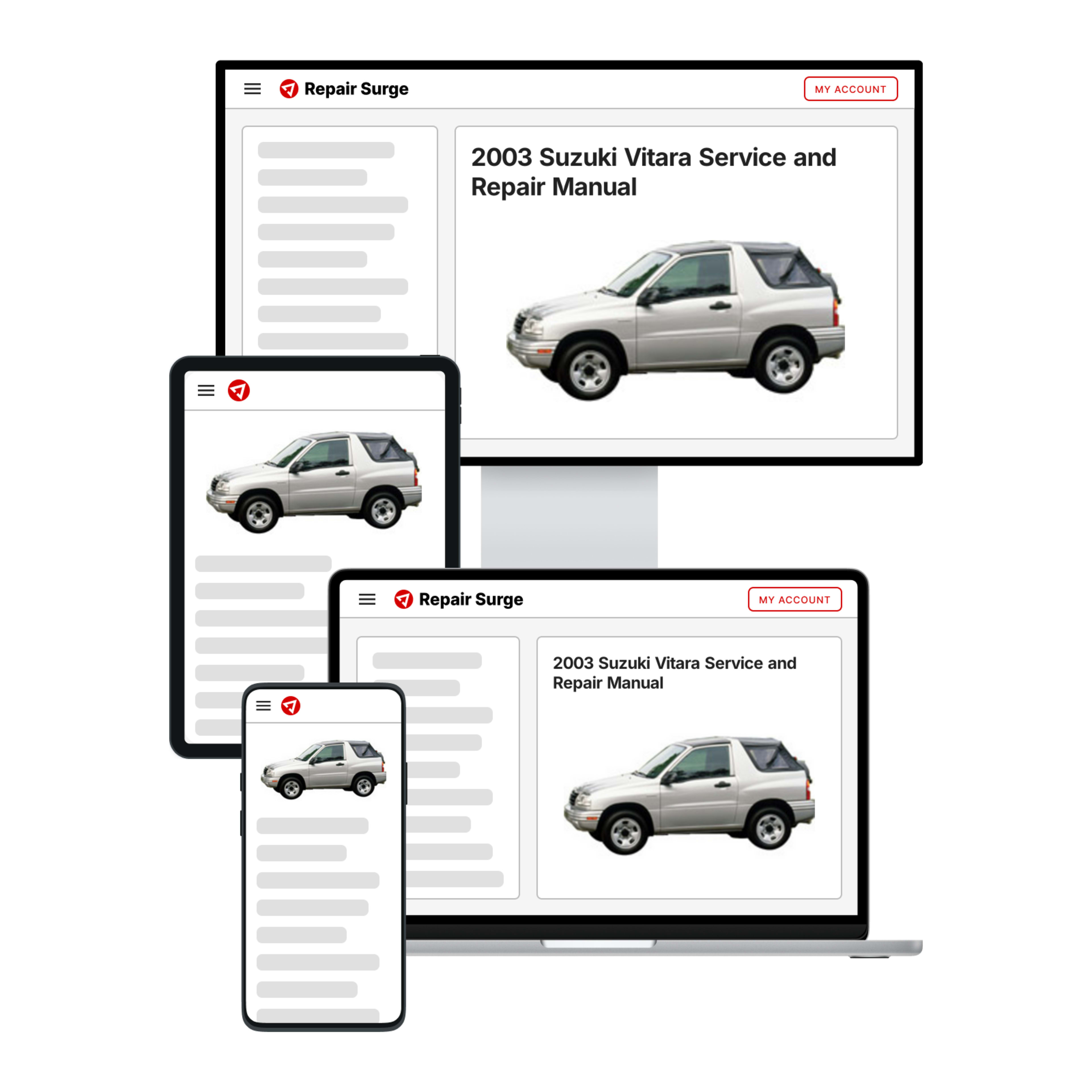 2003 Suzuki Vitara service and repair manual hero image