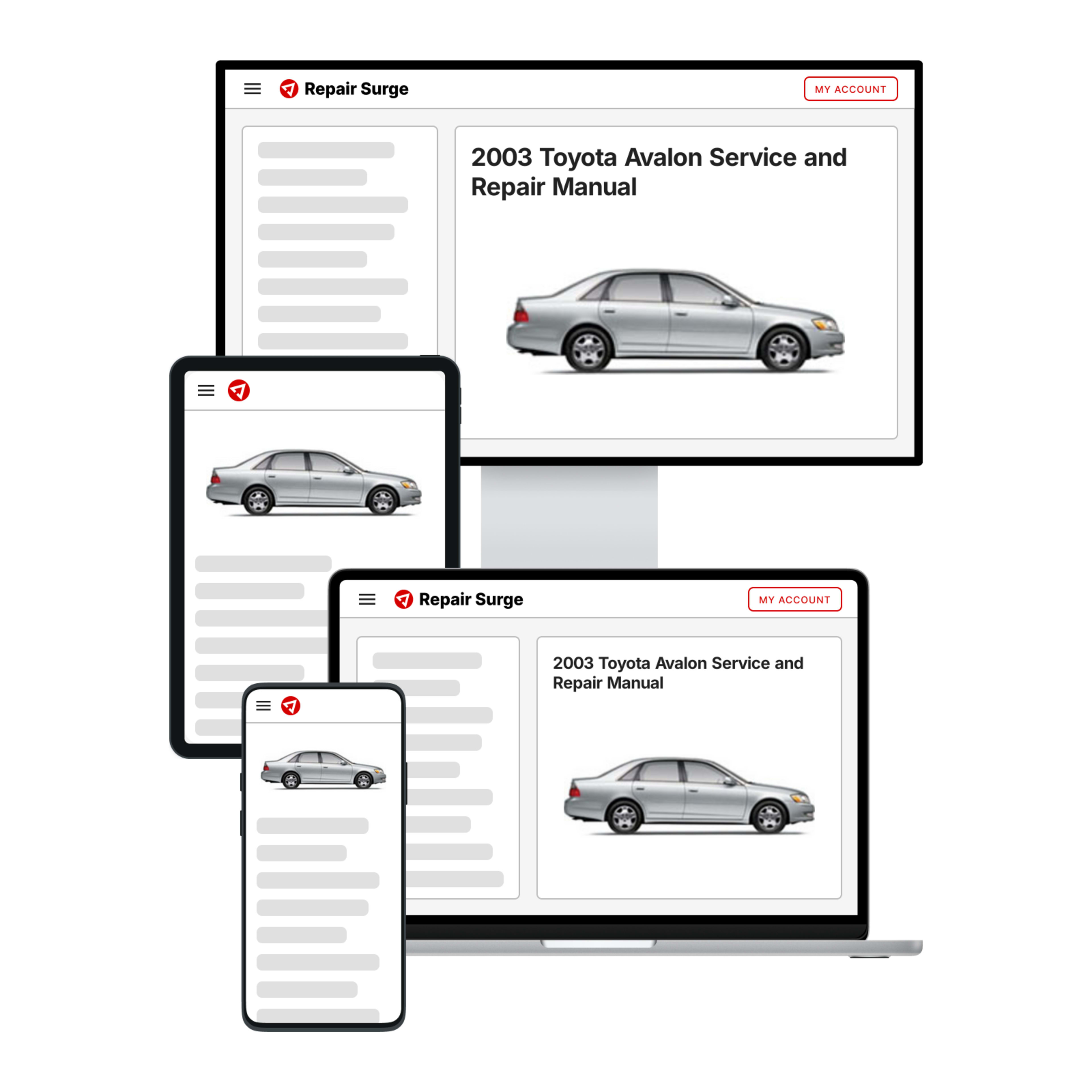 2003 Toyota Avalon service and repair manual hero image