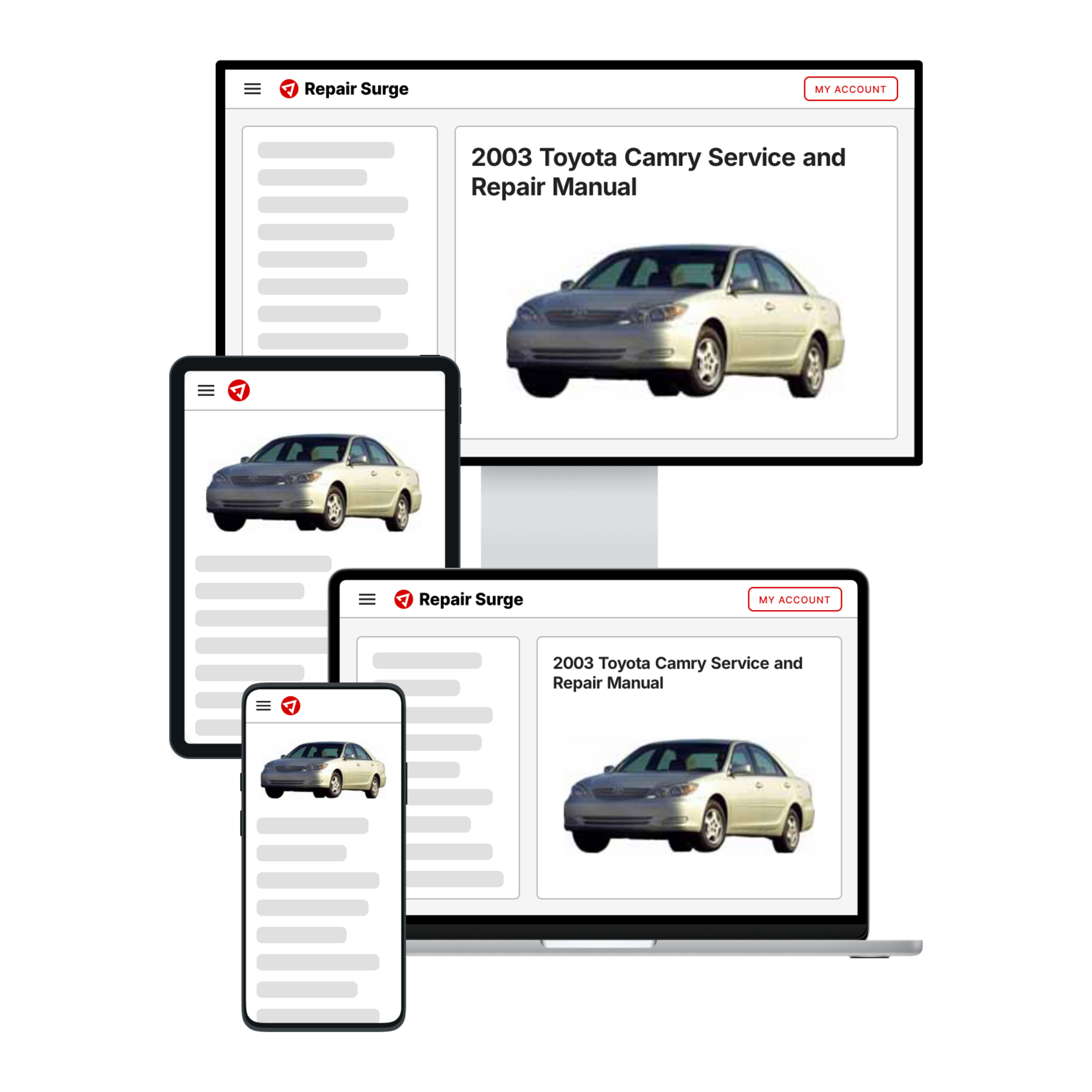 2003 Toyota Camry service and repair manual hero image