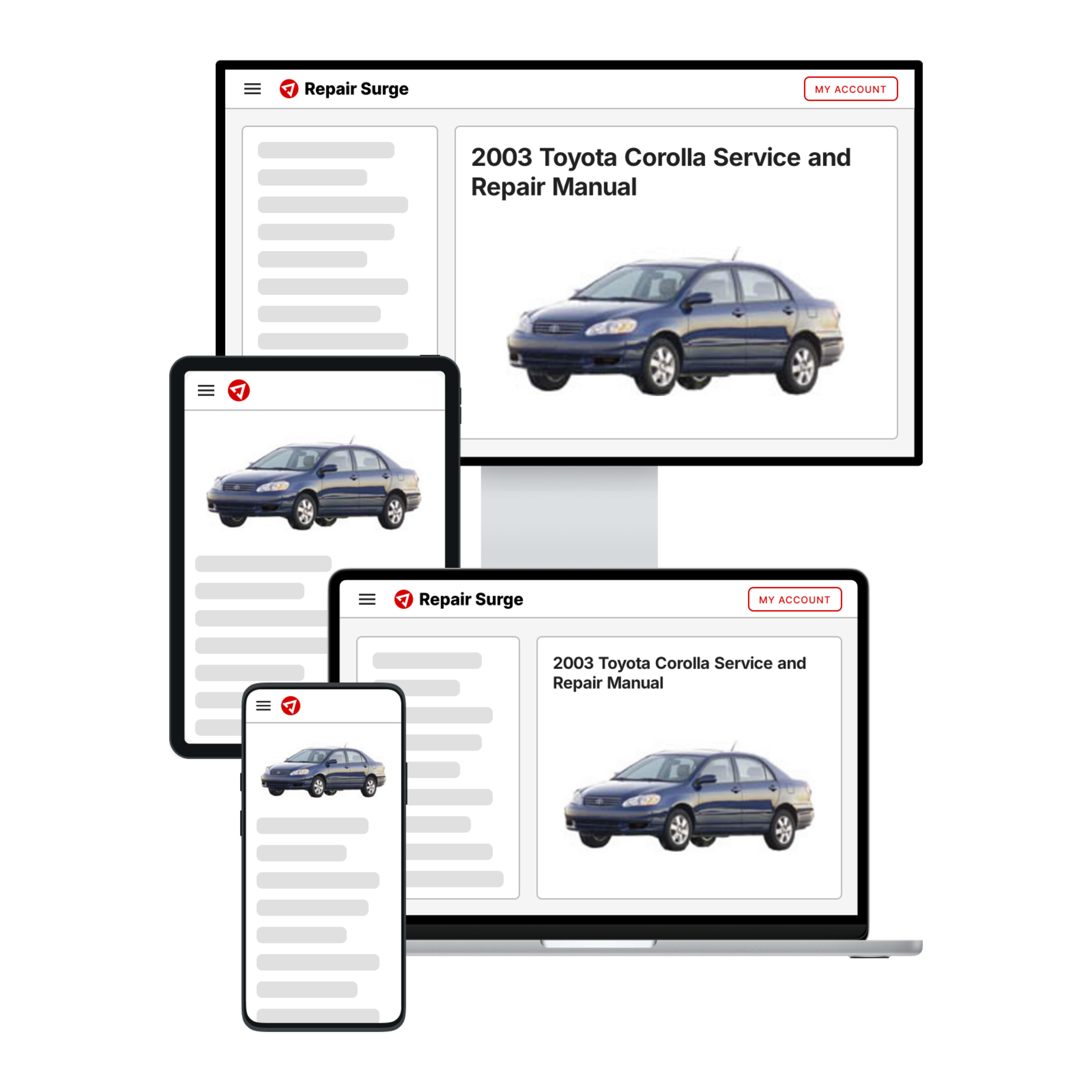 2003 Toyota Corolla service and repair manual hero image