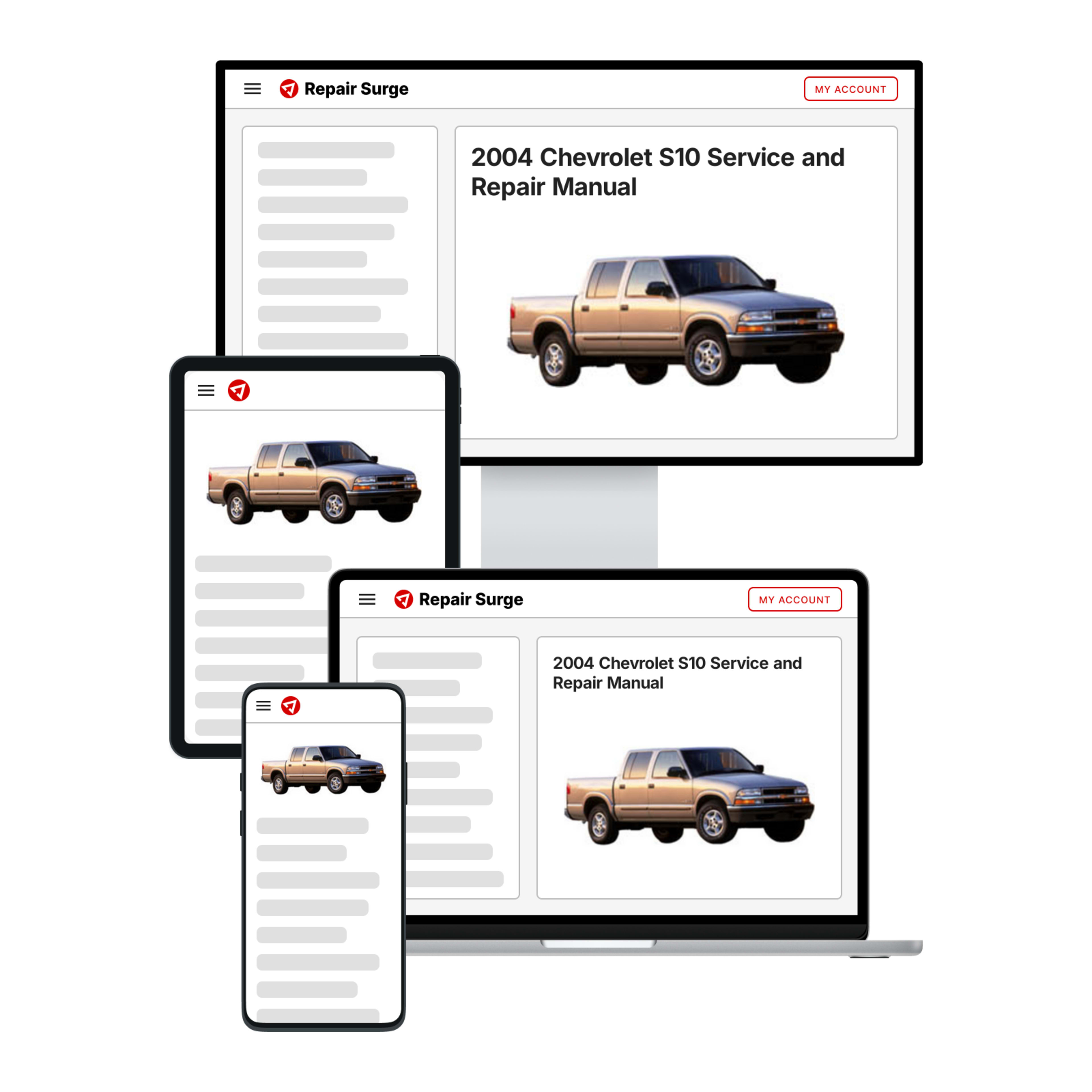 2004 Chevrolet S10 service and repair manual hero image