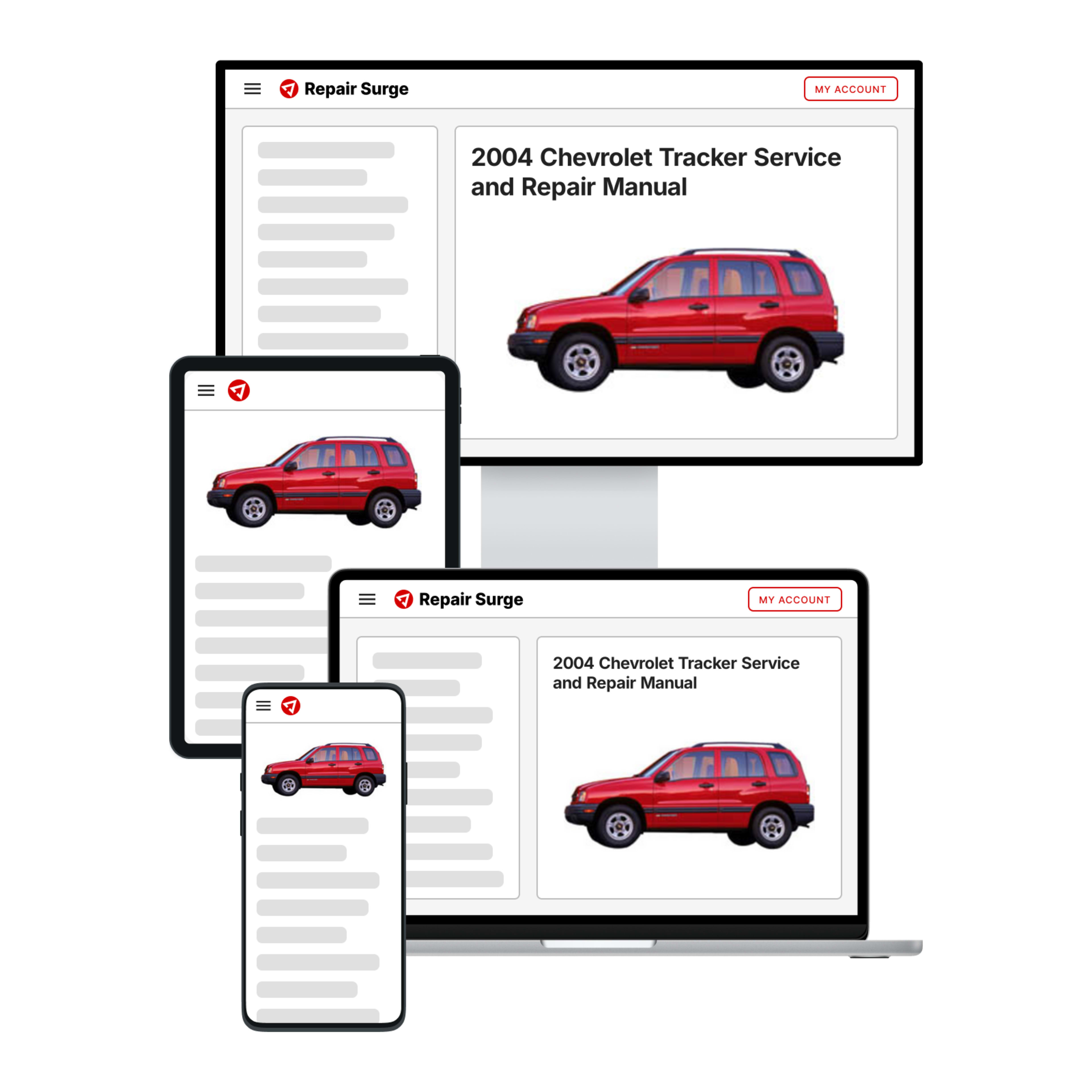 2004 Chevrolet Tracker service and repair manual hero image