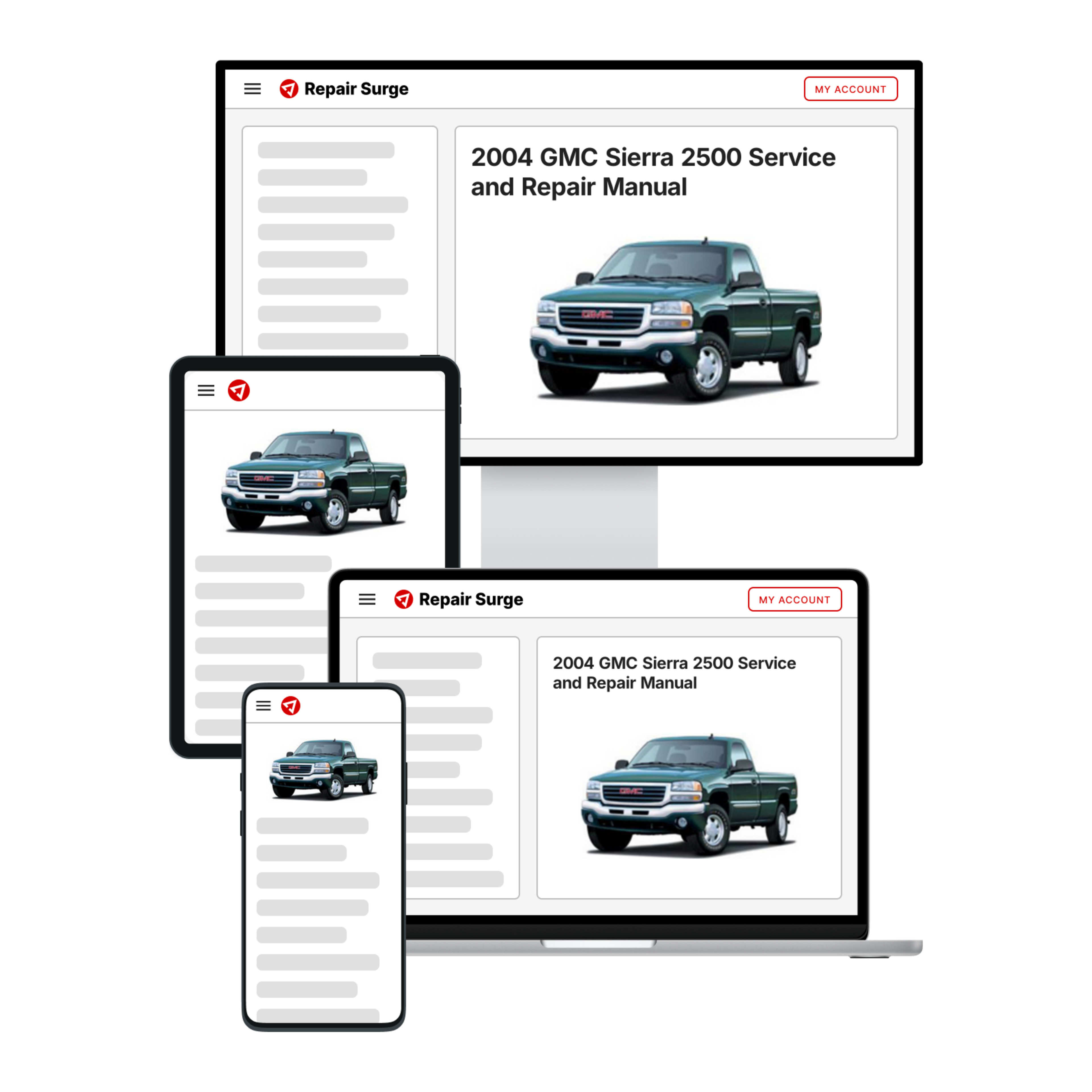 2004 GMC Sierra 2500 service and repair manual hero image