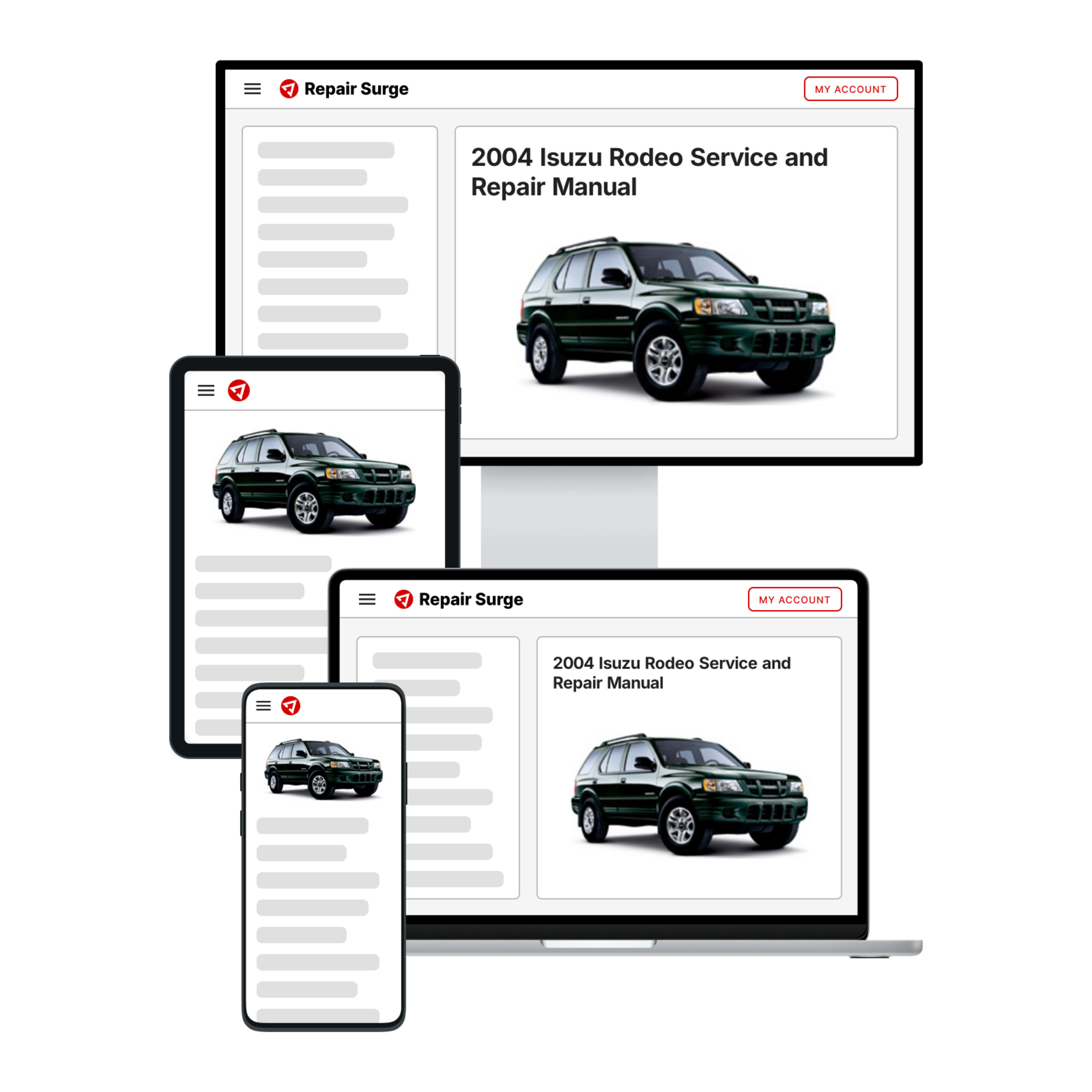 2004 Isuzu Rodeo service and repair manual hero image